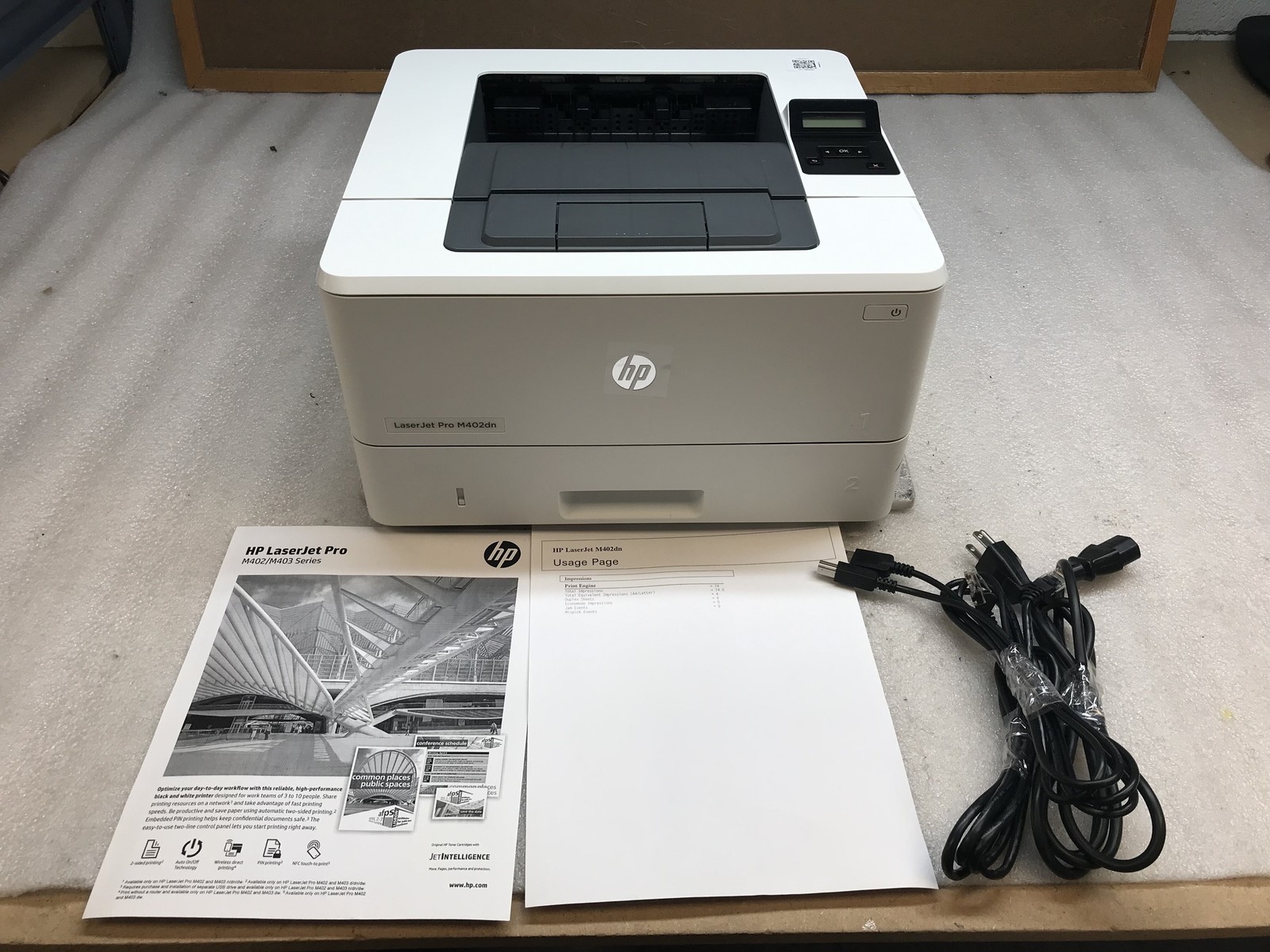 HP LaserJet Pro M402dn Duplex Network Laser Printer Page Count 74 No Toner