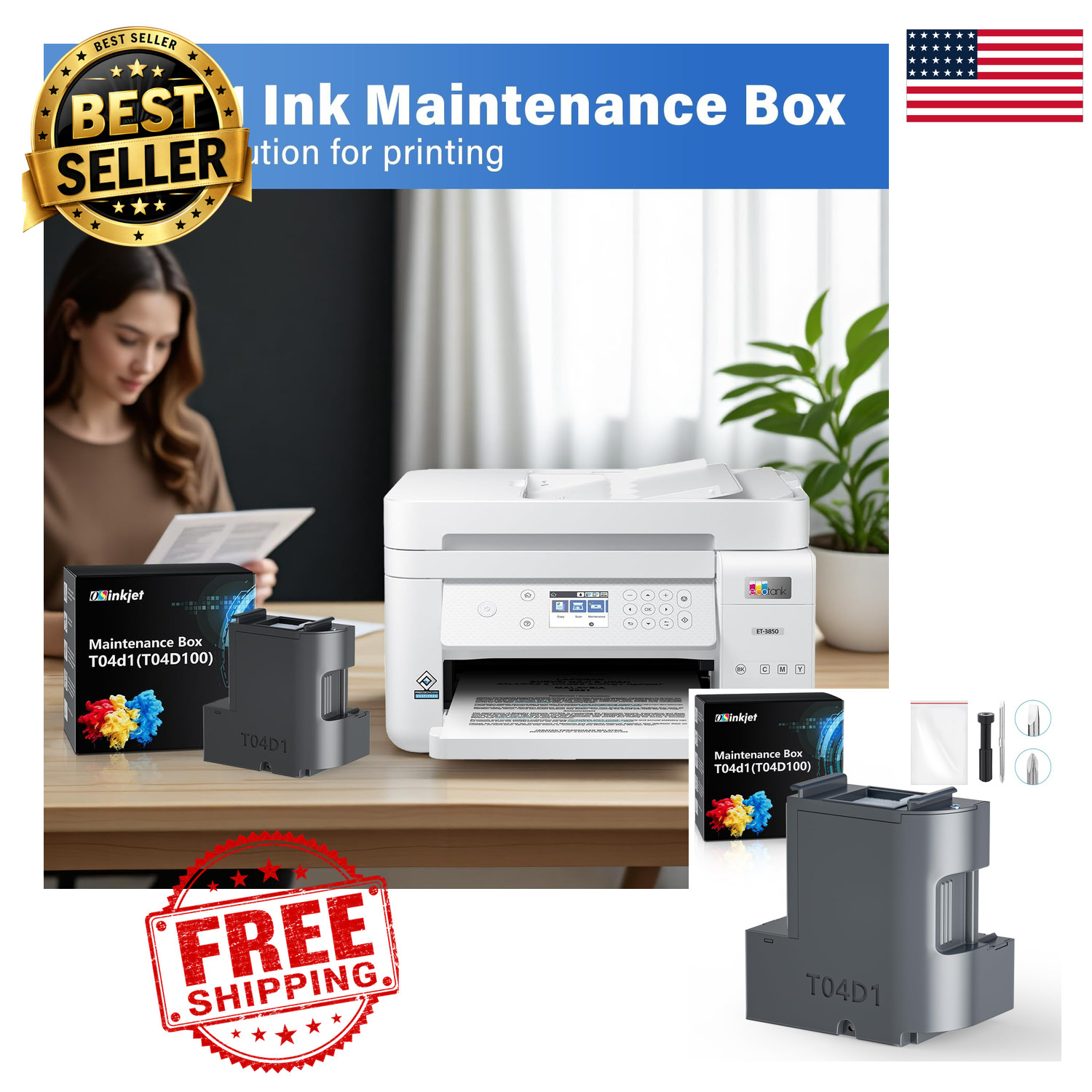 T04D1 Ink Maintenance Box ET-15000 ET-3760 ET-3850 ET-4750 ET-4850 EWMB2 T04D100