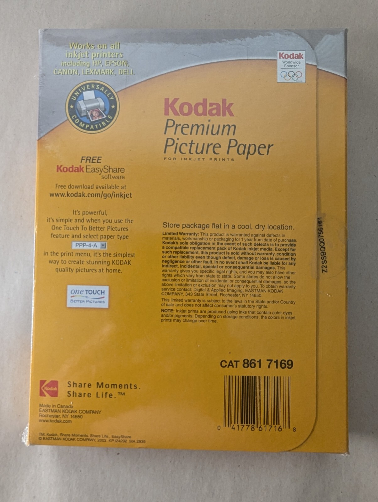 Kodak Premium Photo Paper 4×6 200 Sheets High Gloss True Borderless( See Photos)
