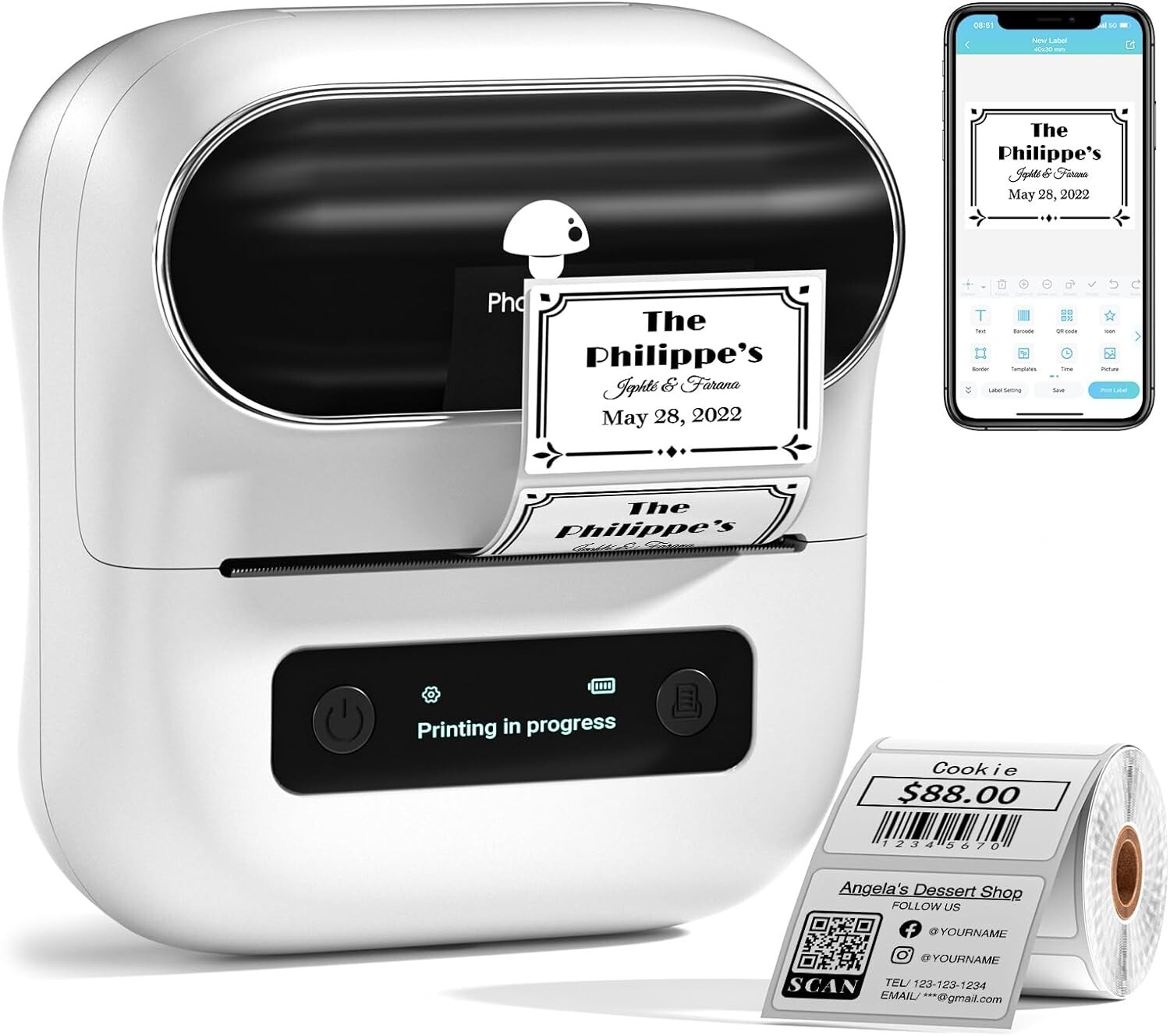 Phomemo M220 Bluetooth Label Maker Machine Portable Wireless Thermal Printer Lot