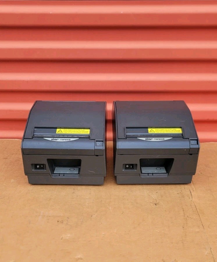 Lot of 2 Star Micronics TSP800II POS Thermal Label Printer *No AC Adapters