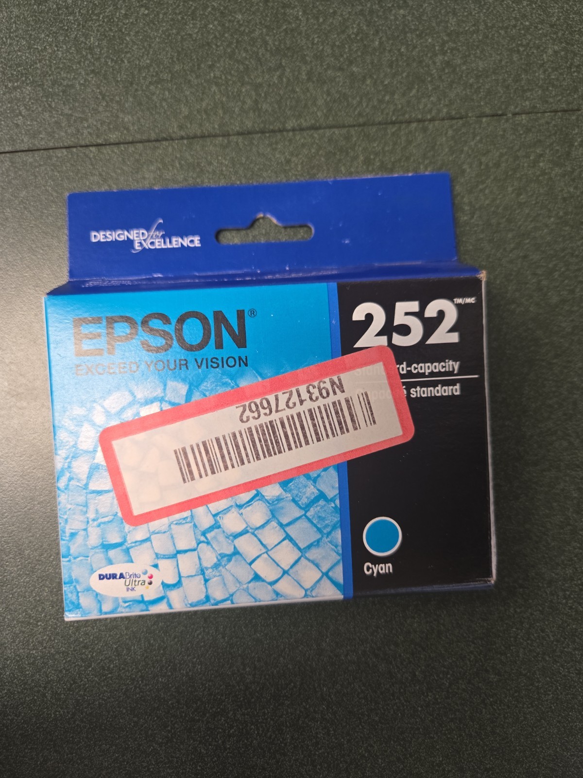 Genuine Epson 252 CYAN Standard Ink Cartridge Sealed Box NEW Exp. 11/2026