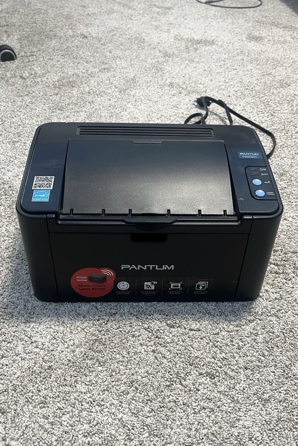 Pantum P2502W Monochrome Laser Printer Wi-Fi Mobile Printing Compact 22ppm