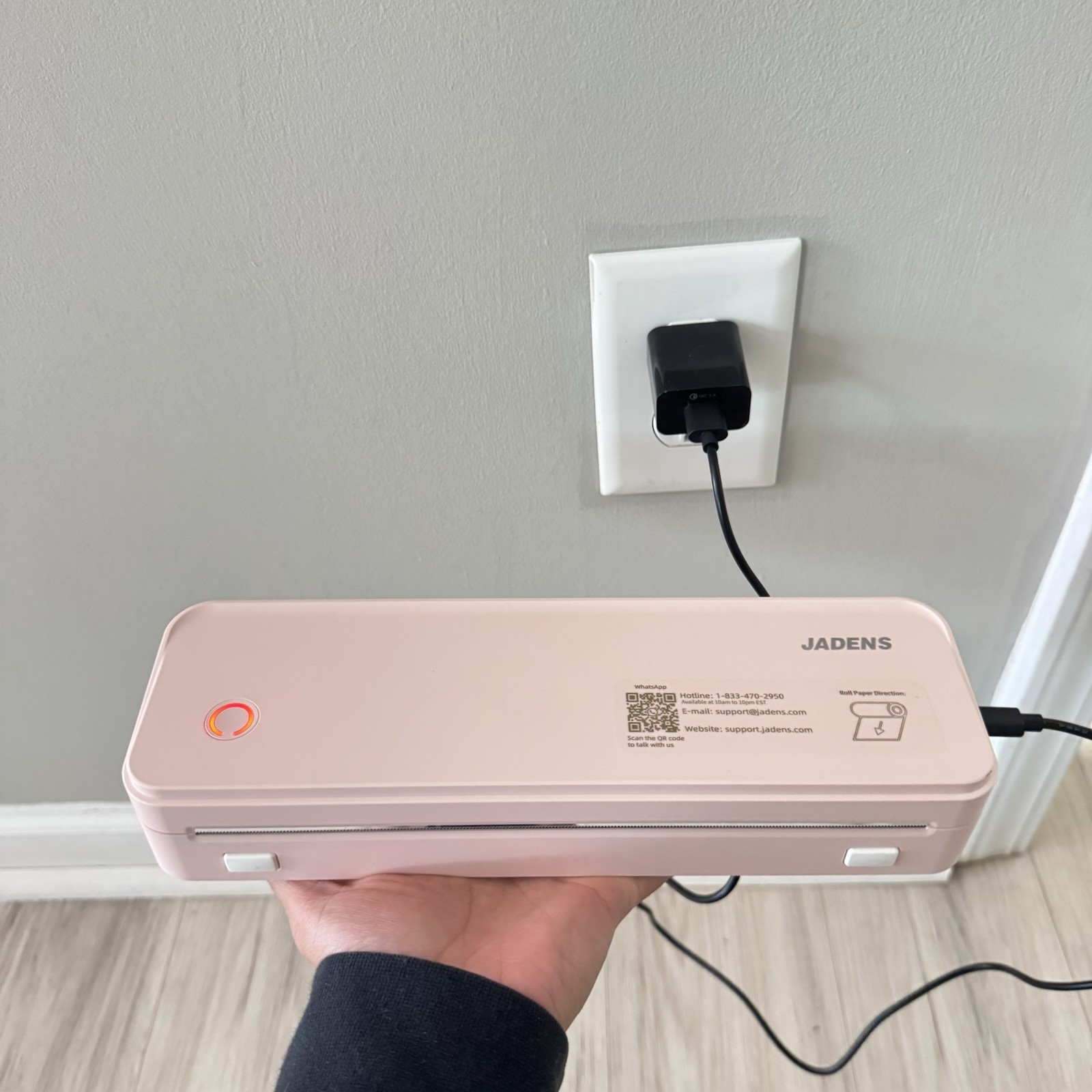 JADENS Portable Wireless Thermal Mobile Printer Pink