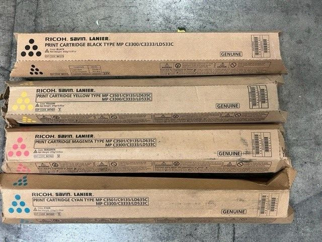 Ricoh 841421, 841422, 841423 841276 Toner Cartridge MP C3300, C3333 LD533C SET