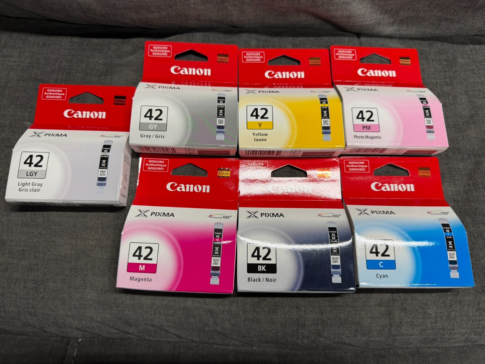 Canon CLI-42 Value Pack Ink Cartridges 7PK BK/GY/LGY/C/Y/M/PM For PIXMA PRO-100