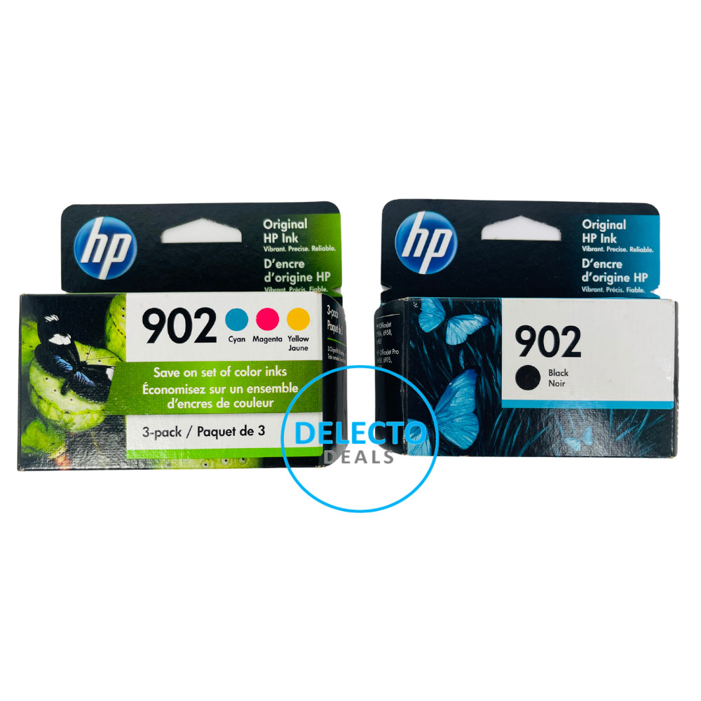 Genuine 4-Pack HP 902 Black & Color B/C/M/Y Ink X4E05AN NEW SEALED BOXES