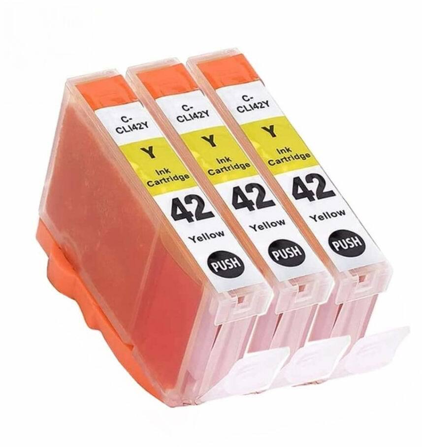 3 Pk Compatible ink Cartridges for Canon CLI-42 Inkjet PIXMA PRO-100 (3 Yellow)