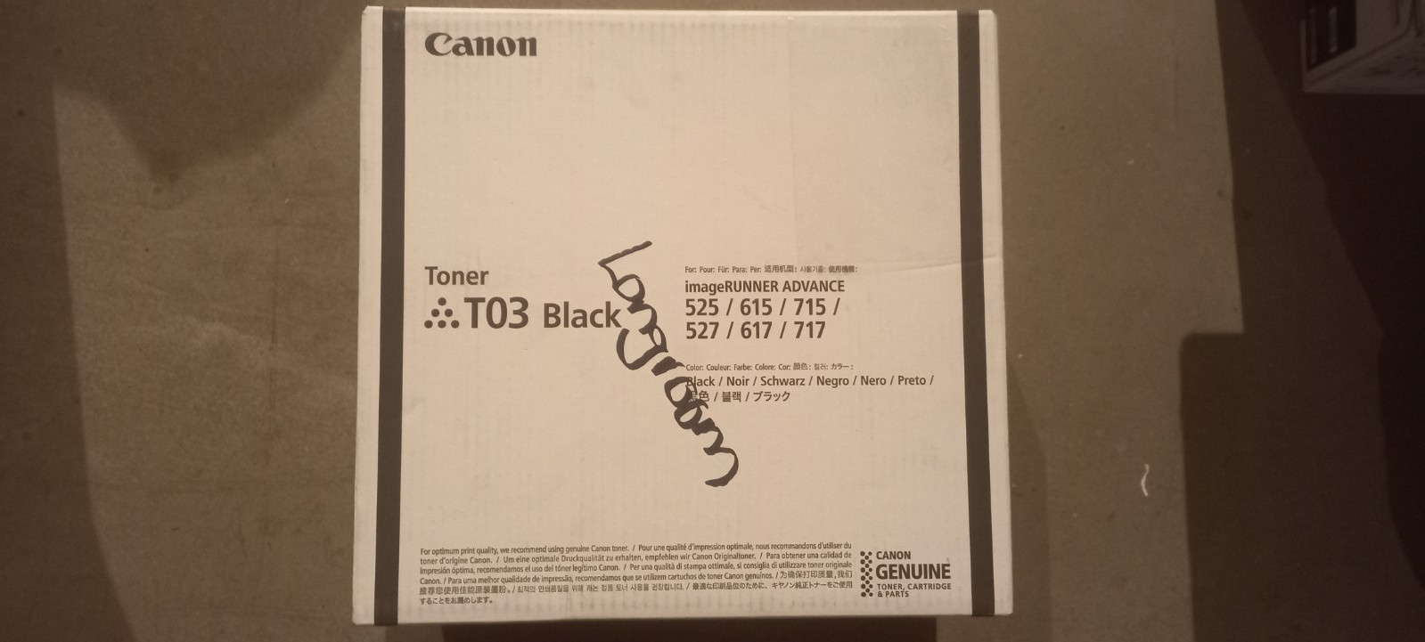 GENUINE CANON T03 BLACK Toner Cartridge IR ADV 525 615 715 527 617 727 T03