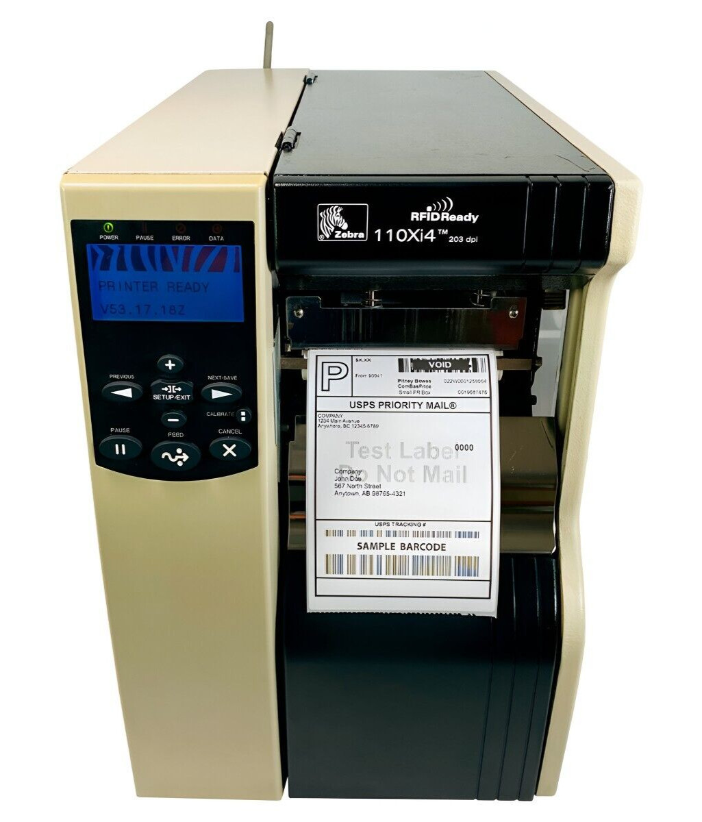 Zebra 110Xi4 Thermal Transfer Label Printer WiFi Ethernet USB Peeler Rewinder