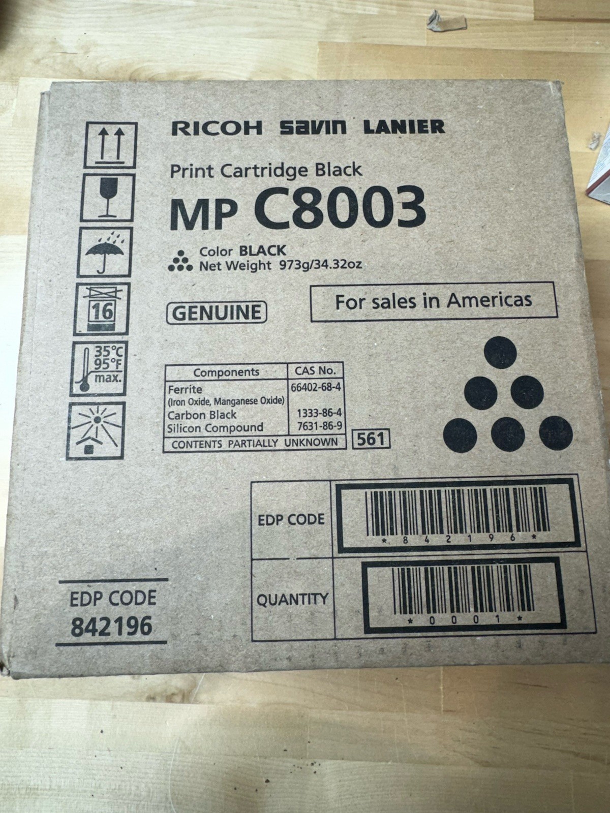 GENUINE RICOH MP C8003 Black Toner Cartridge