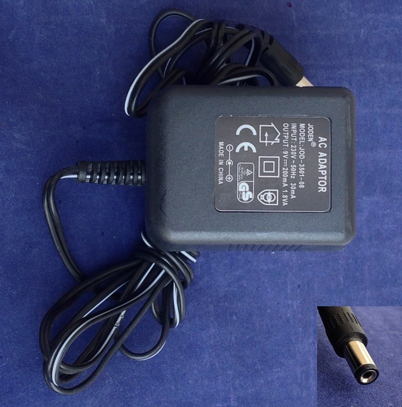 Original Charger JODEN JOD-3501-08 9V 0.2A 5.5mm/2.5mm