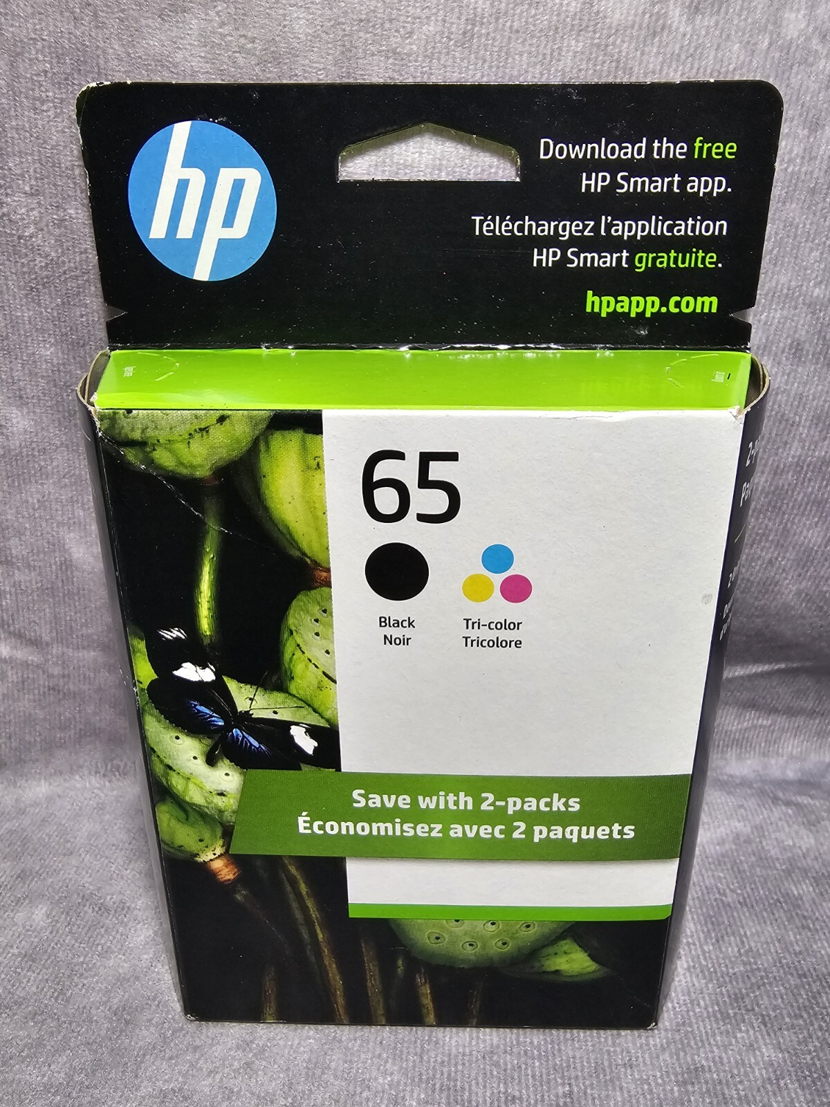 Genuine HP 65 (T0A36AN) Black & Tri-color Ink Cartridges OEM New. Exp 01/2026+