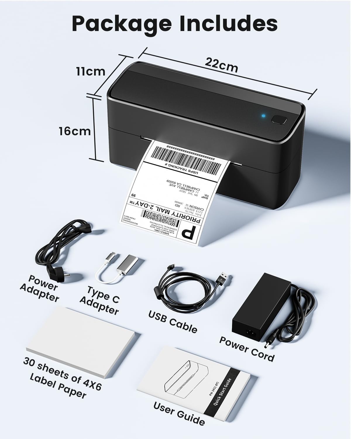 Bluetooth Thermal Label Shipping Printer 241BT Wireless Address Label Maker LOT