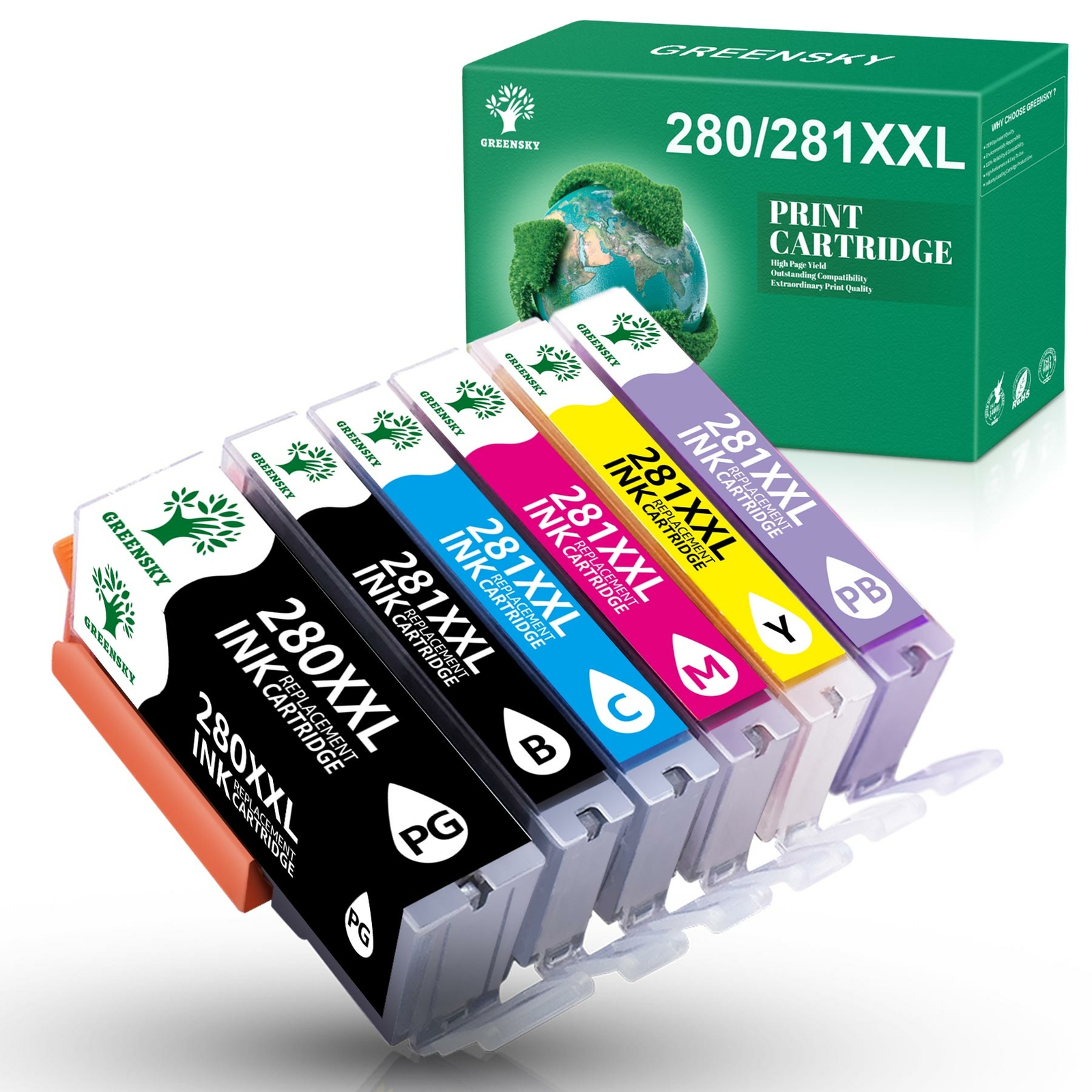 PGI-280 CLI-281XXL Ink Cartridge Lot for Canon PIXMA TS6120 TS6220 TS8120 TR7520
