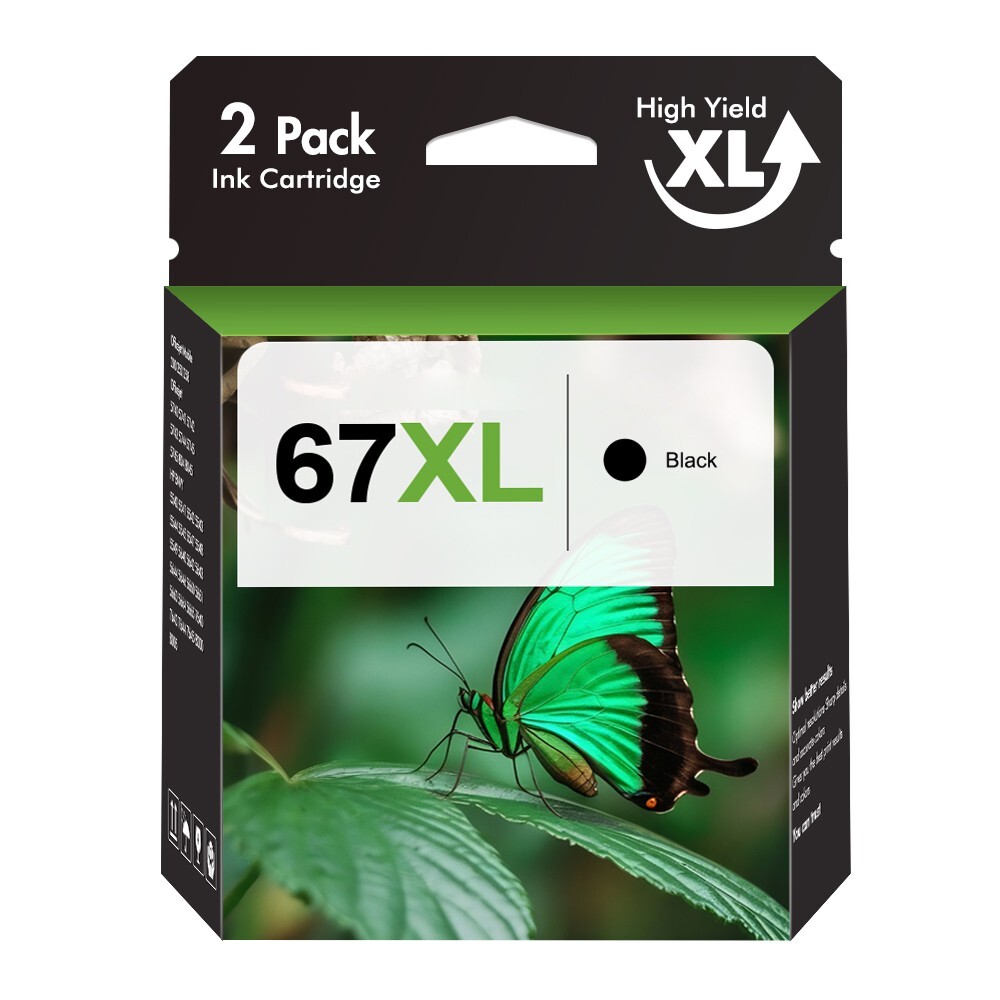 67XL Ink Cartridge for HP 67 Ink Deskjet 2700e 2752e 2755e 4155e Envy 6055e 6455