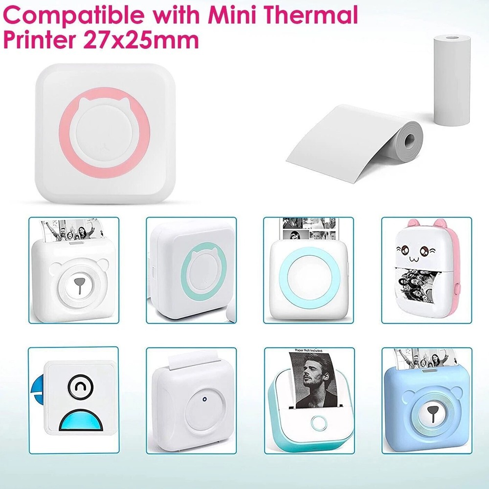 Mini Thermal Printer Pocket Photo Printer Wireless Printer or Label Paper