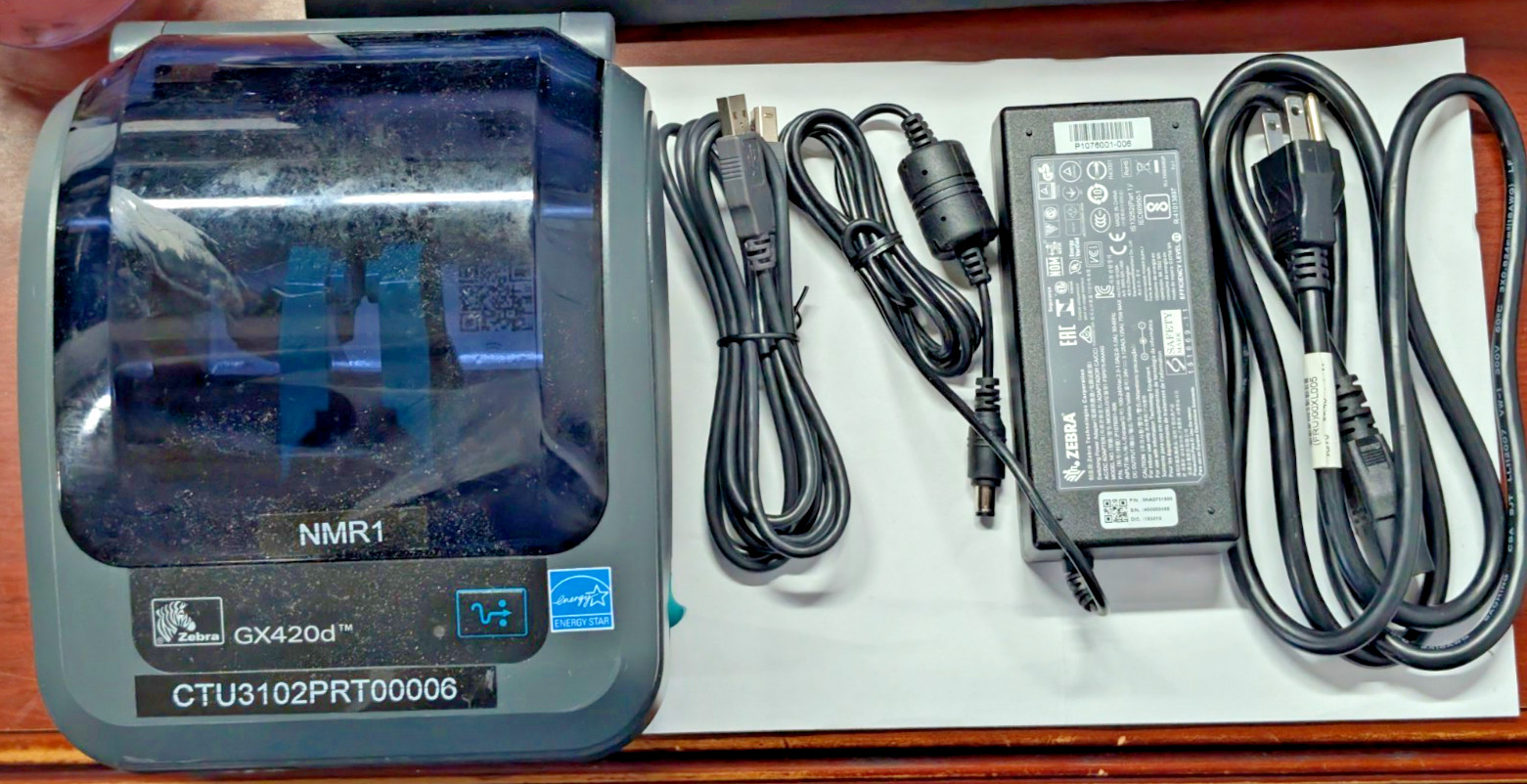 Zebra GX420d ) Direct Thermal Barcode Label Printer Cutter USB