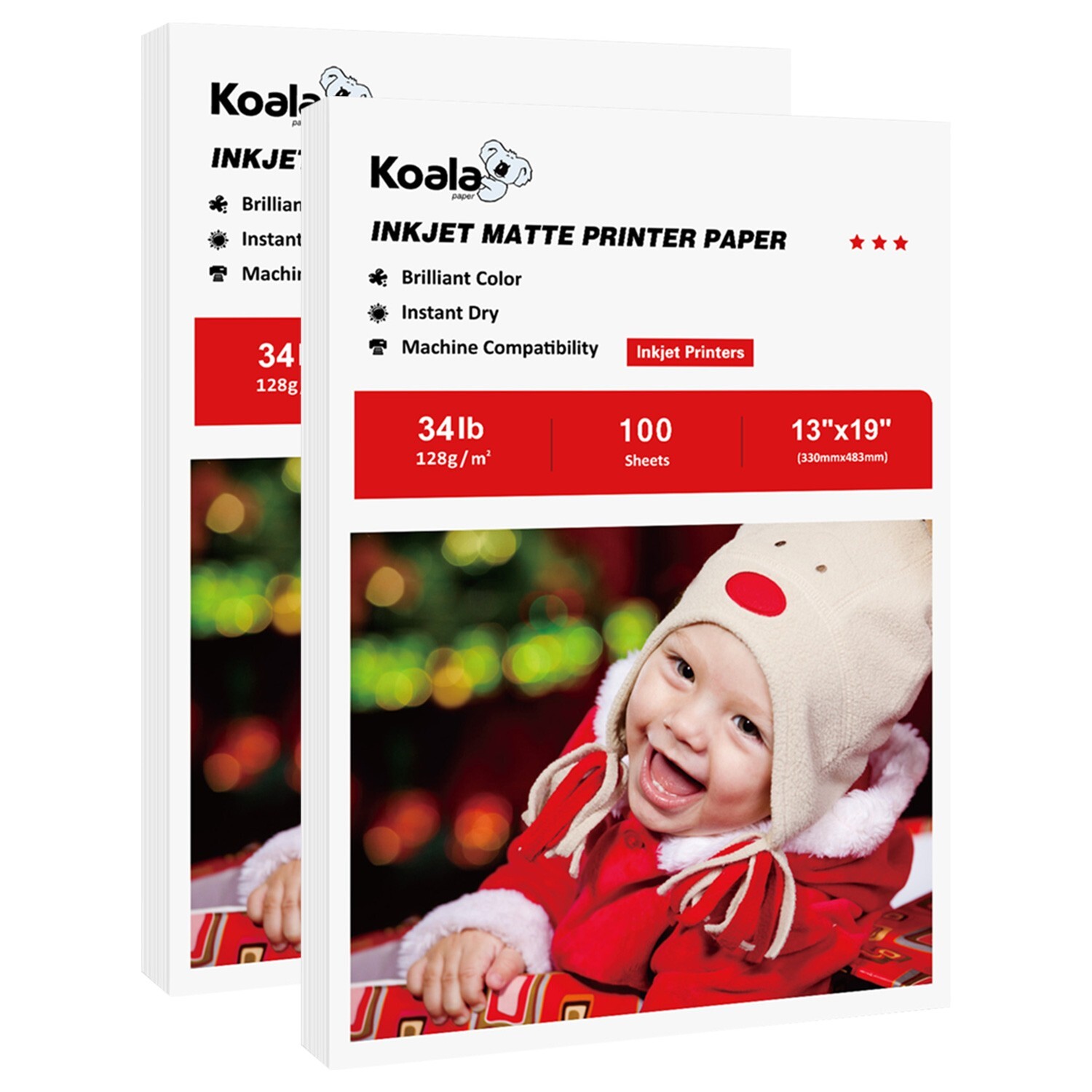 Koala Inkjet Matte Printer Photo Paper 13X19 200 Sheets 128g 34lb 7Mil
