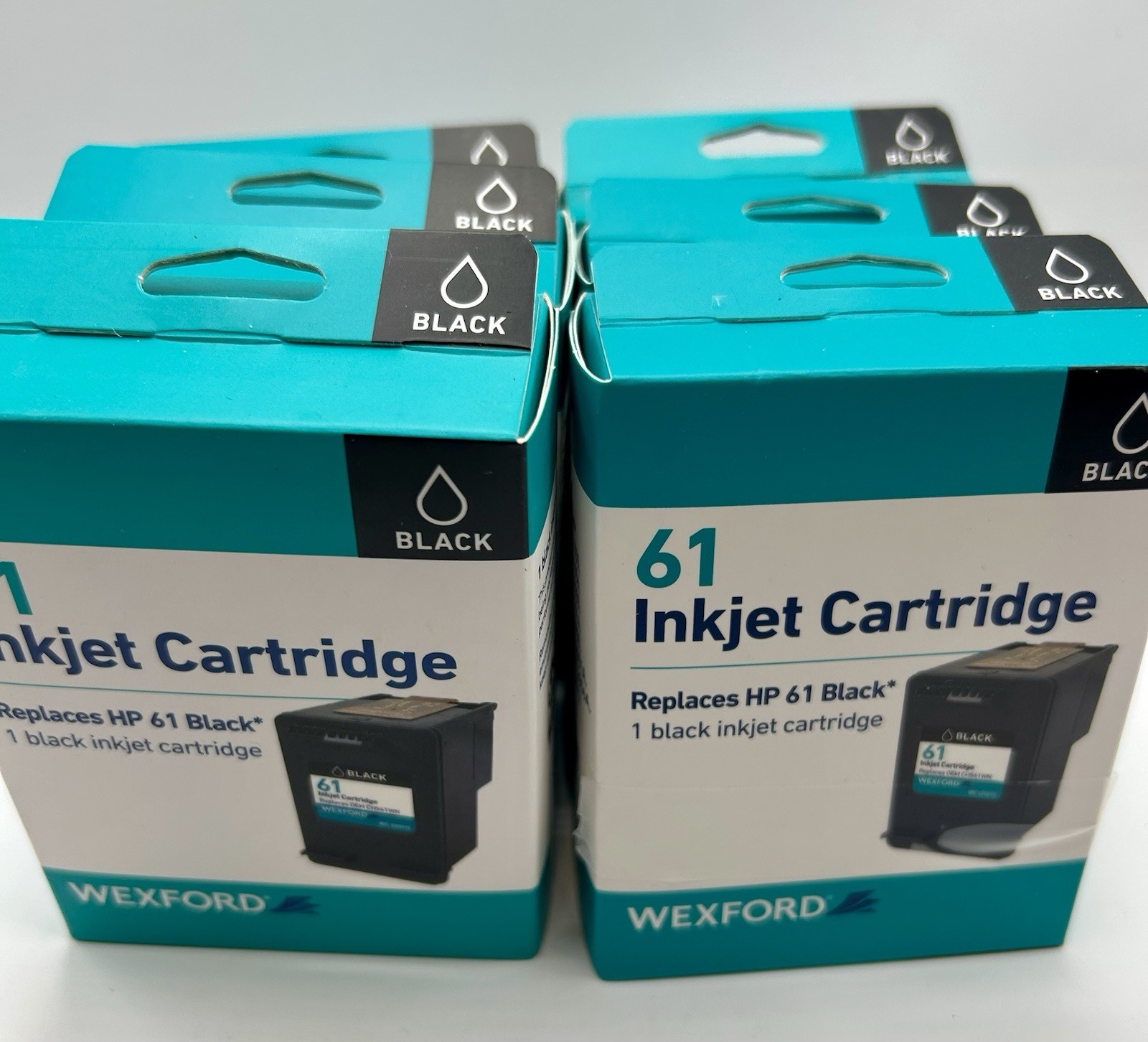 Lot of 6 Wexford 61 Black Ink Cartridges Replaces HP 61 CH561WN