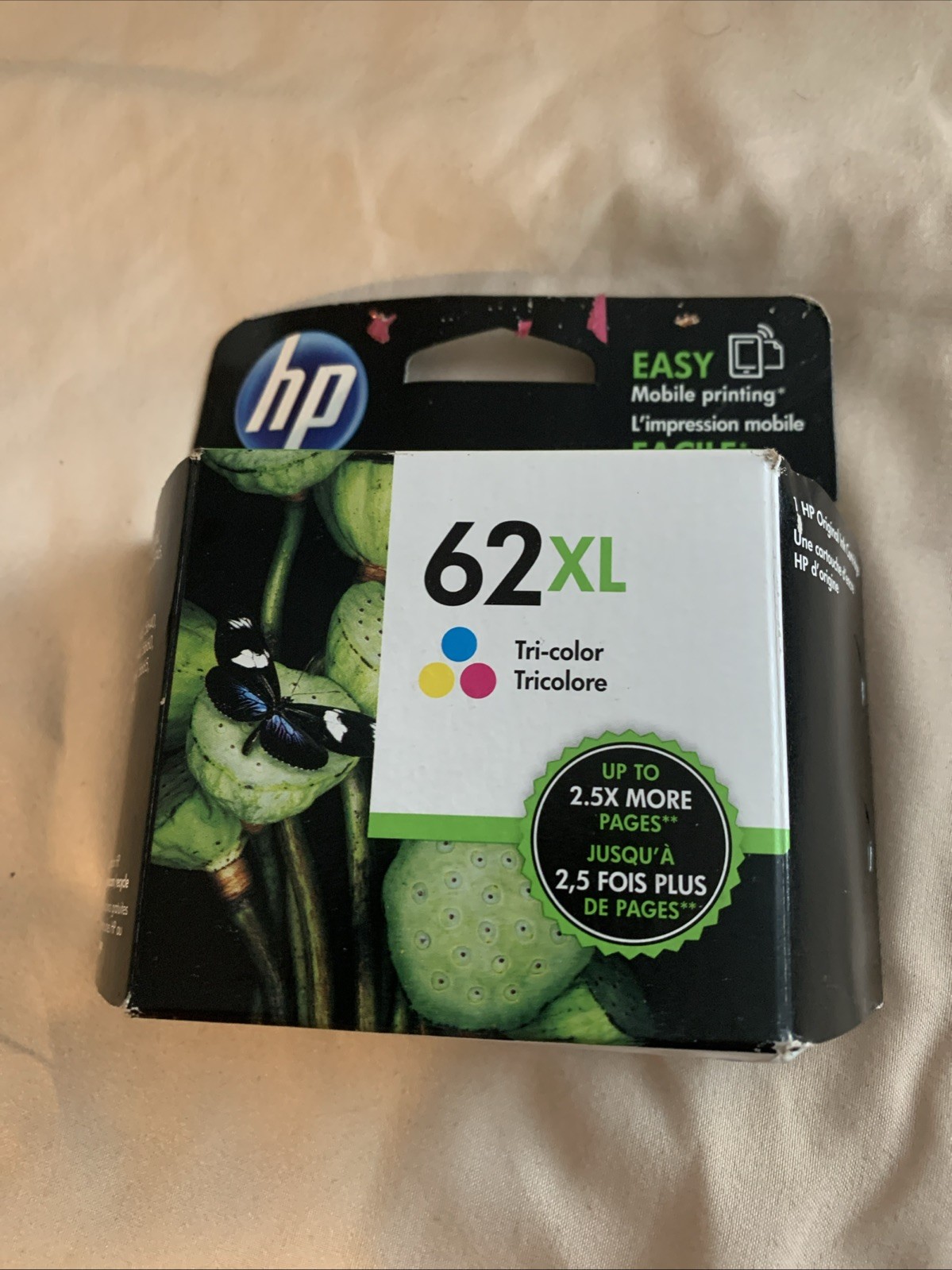 HP 62XL Tri-Color Genuine Ink Cartridge C2P07AN New Sealed Exp 8/19