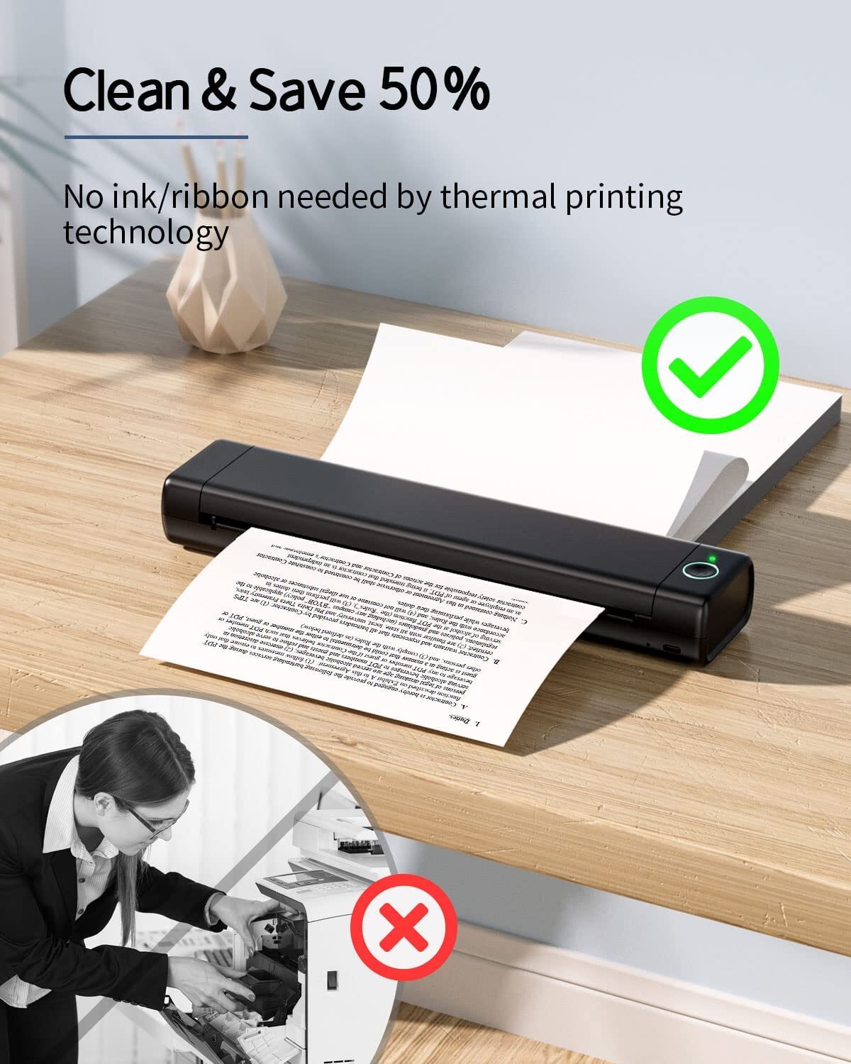 Phomemo M08F Bluetooth Inkless Printer Thermal Printer for 8.5″ X 11″ US Letter