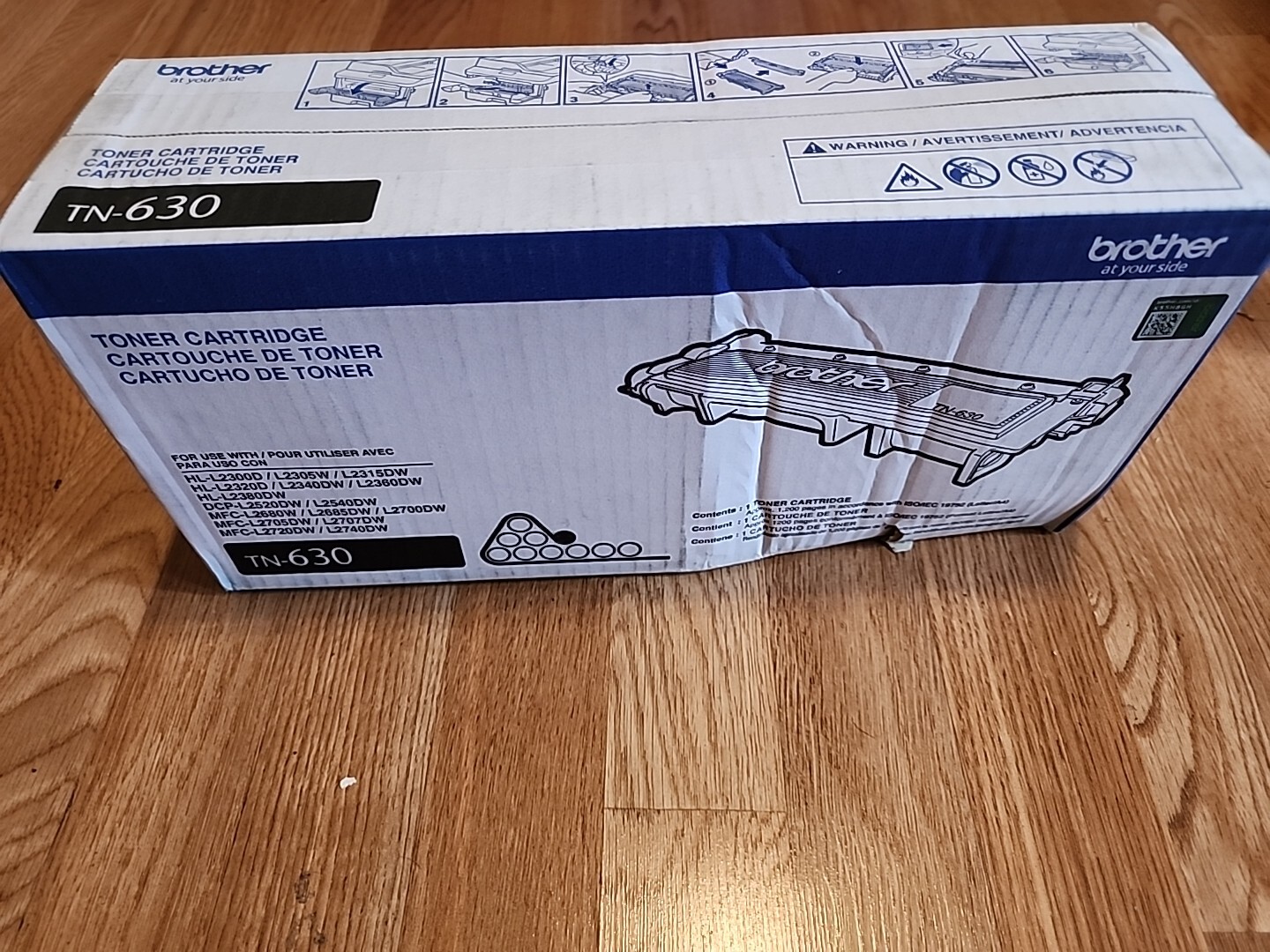 BROTHER TN630 OEM Black Toner Cartridge-DAMAGED BOX