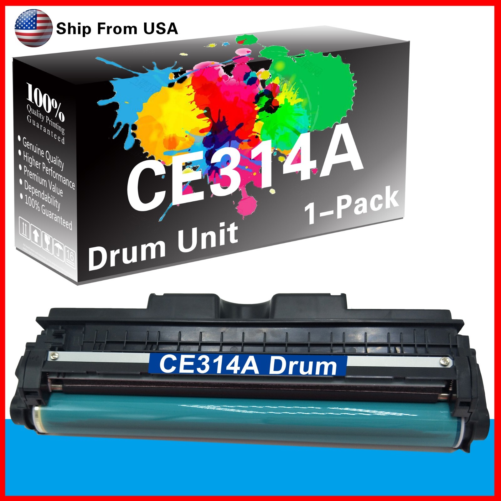 1-Pack CE314A Drum Unit 126A for Pro MFP M176n M177fw Printer