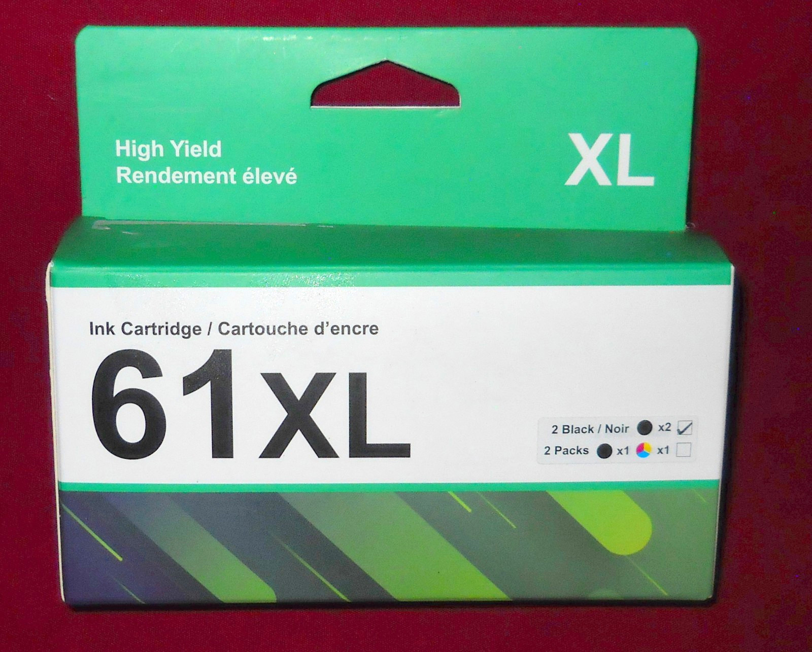 61-XL 61XL Ink Cartridges For HP Deskjet 2050 2510 2512 2514 2540 3050 (2) BLACK