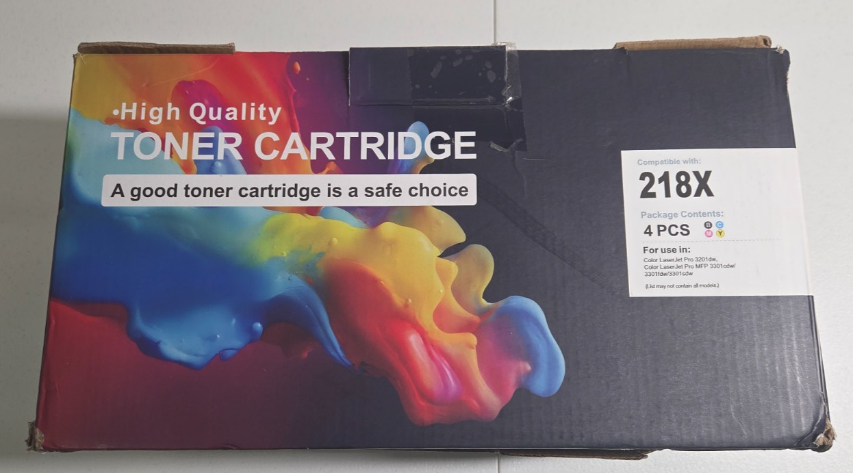 4 Pack 218X High Yield Toner With Chip for HP LaserJet Pro OPEN Box Sealed