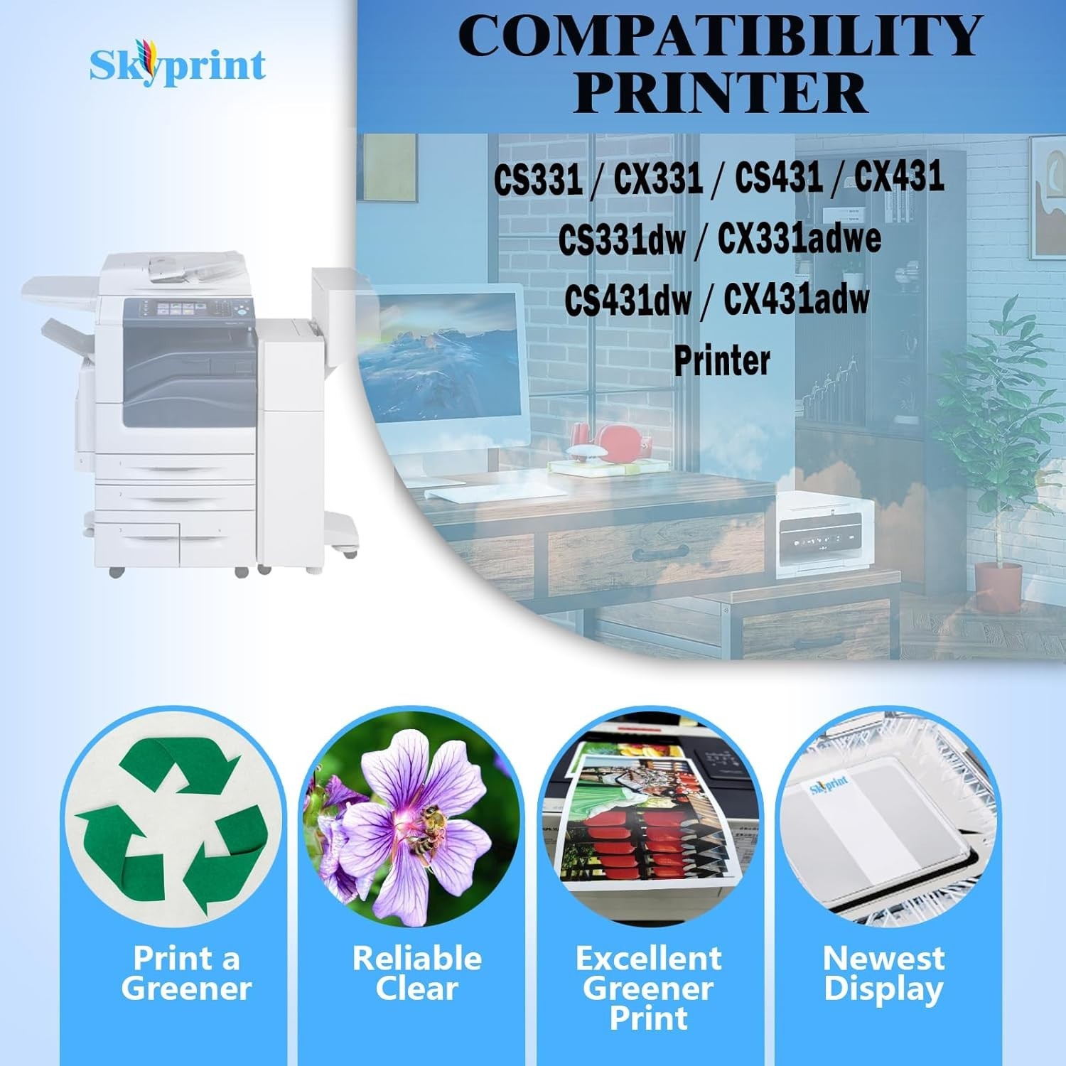 20N10K0 Black Toner for Lexmark CS331dw CX331adwe CS431dw CX431adw 1500p w Chip