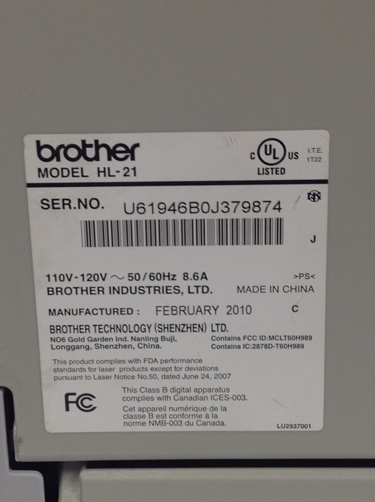 Brother HL-2170W 32MB Wireless Laser Workgroup Printer w/Toner,16k Pages Printed