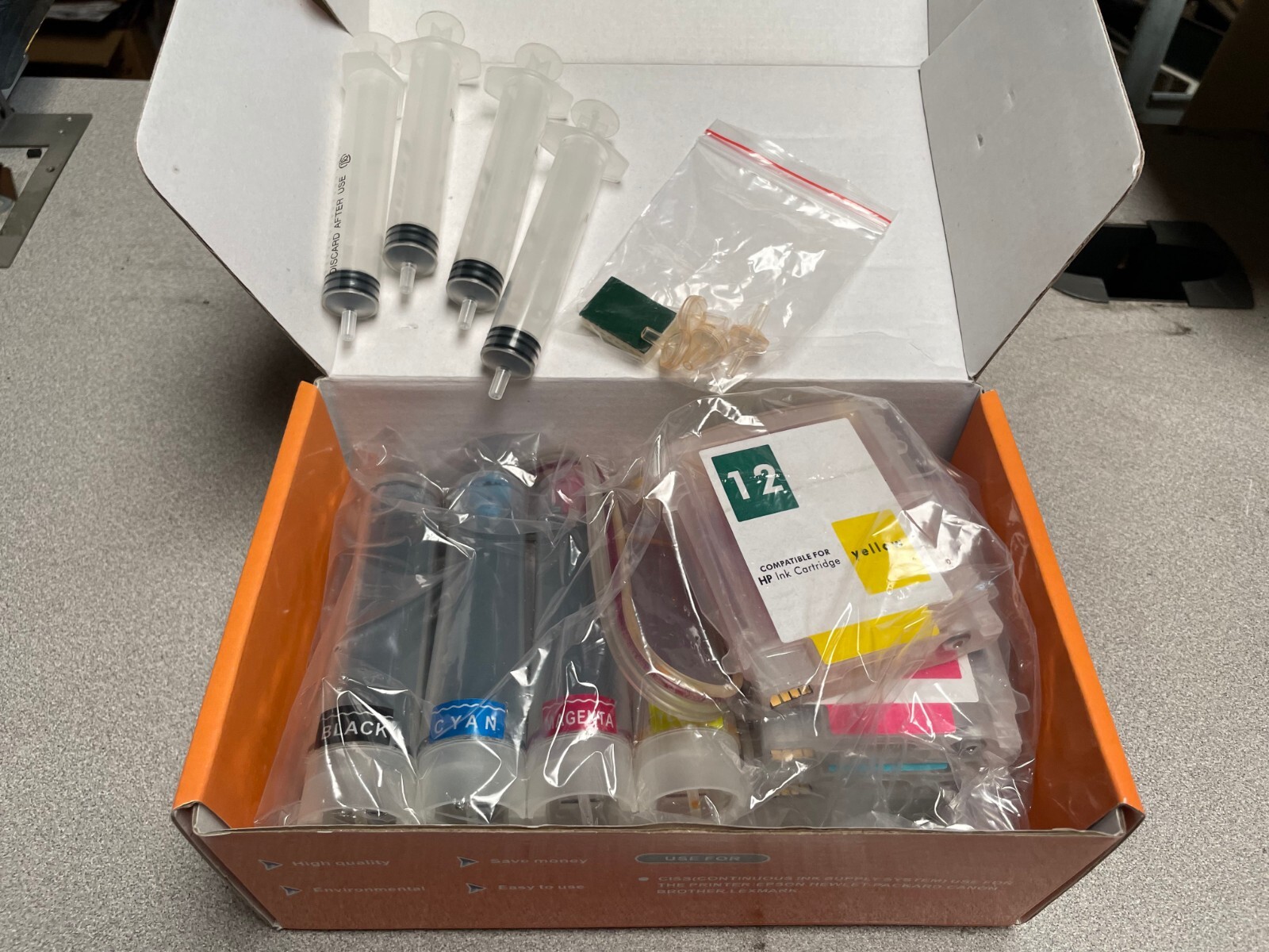 Continuous Ink Supply System Business Inkjet 3000 with ink/chip Bulk 15 pack