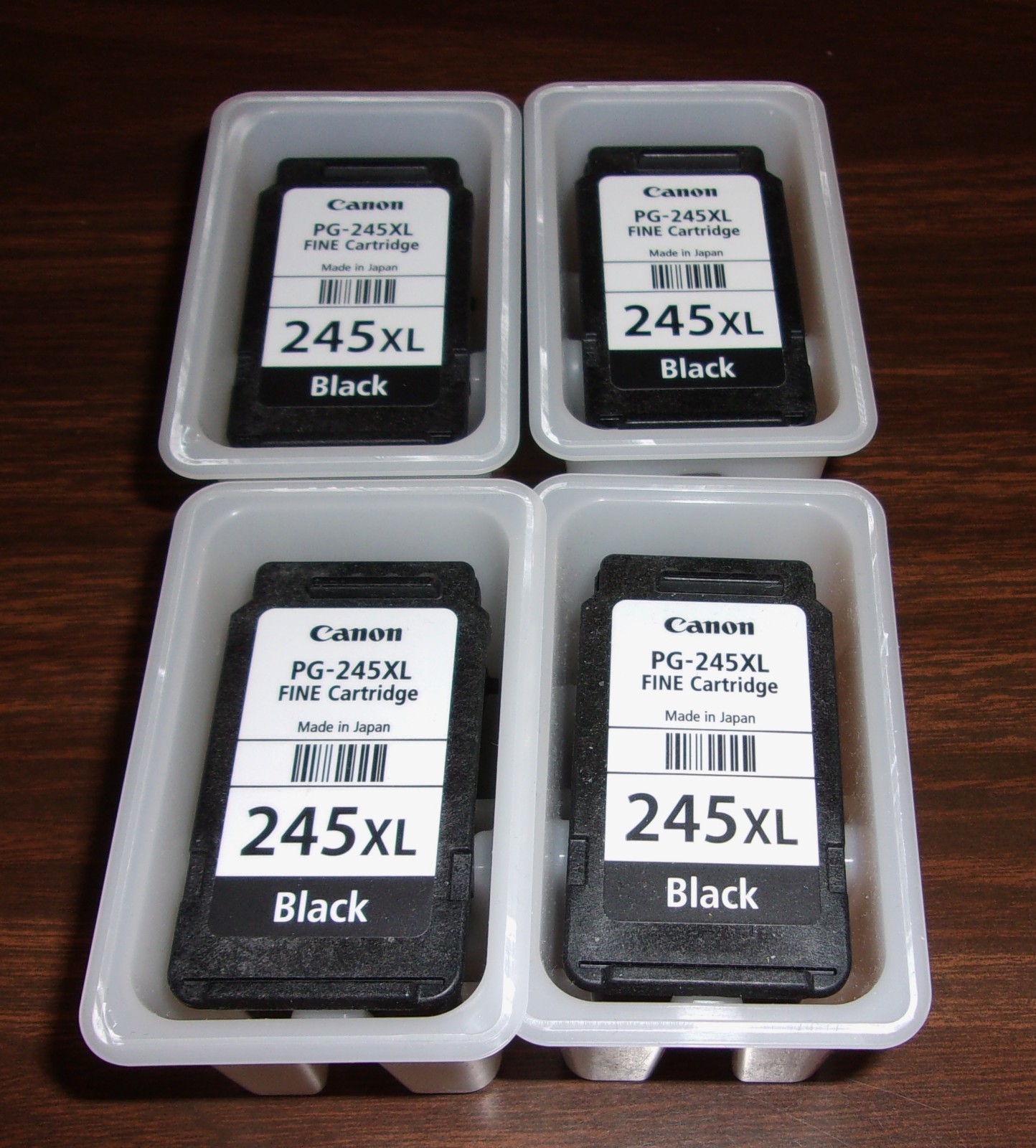4 ‘EMPTY’ Genuine CANON BLACK PG-245XL Fine Cartridge – Used! – Refill Only!