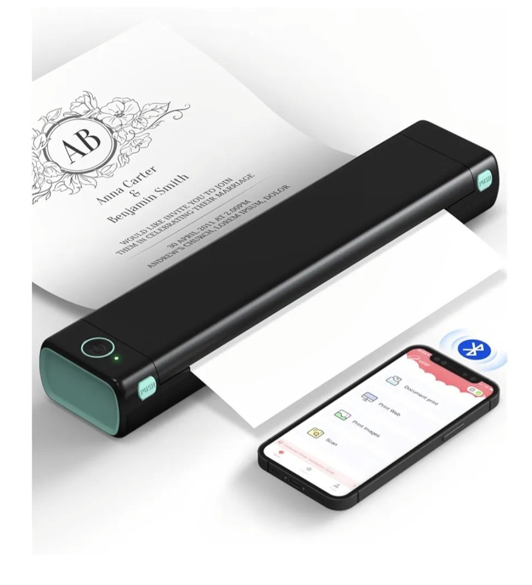 Phomemo M08F Portable Thermal Printer With Paper Wireless, Bluetooth, Inkless