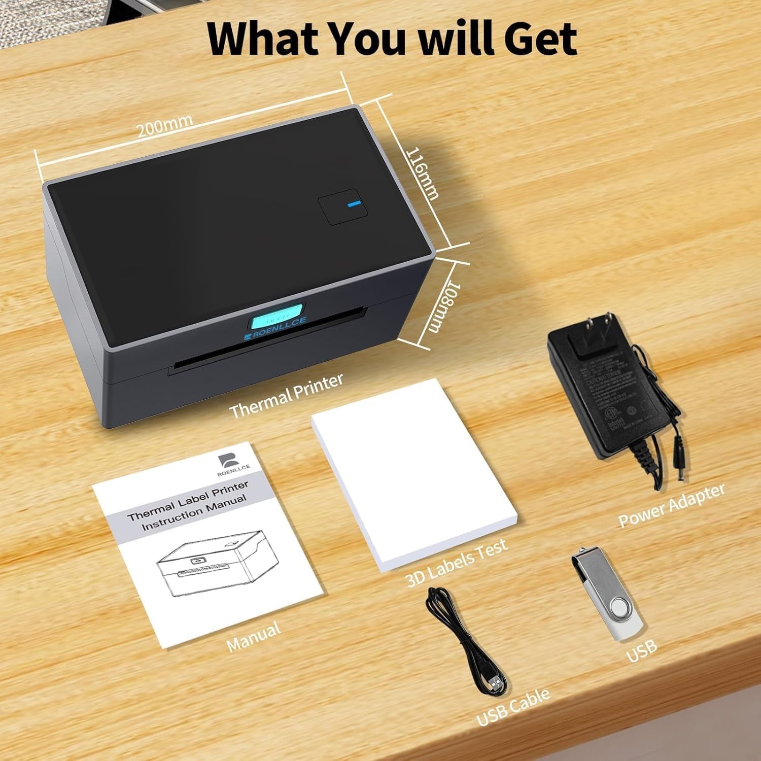 Thermal Shipping Label Printer 4×6 Bluetooth Shipping Printer Small Business