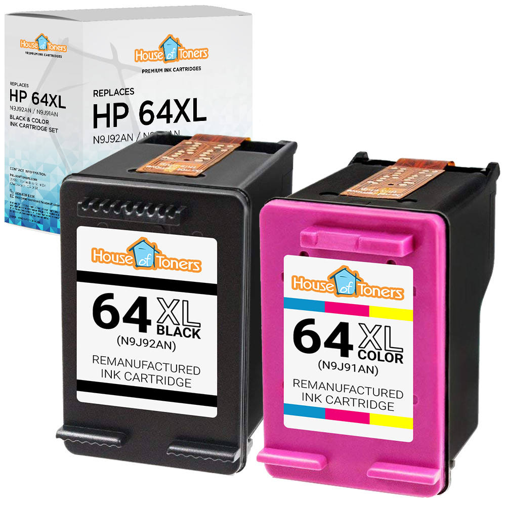2PK for HP 64XL N9J90AN N9J89AN Cartridges for HP ENVY 7830 7855 7858 7864
