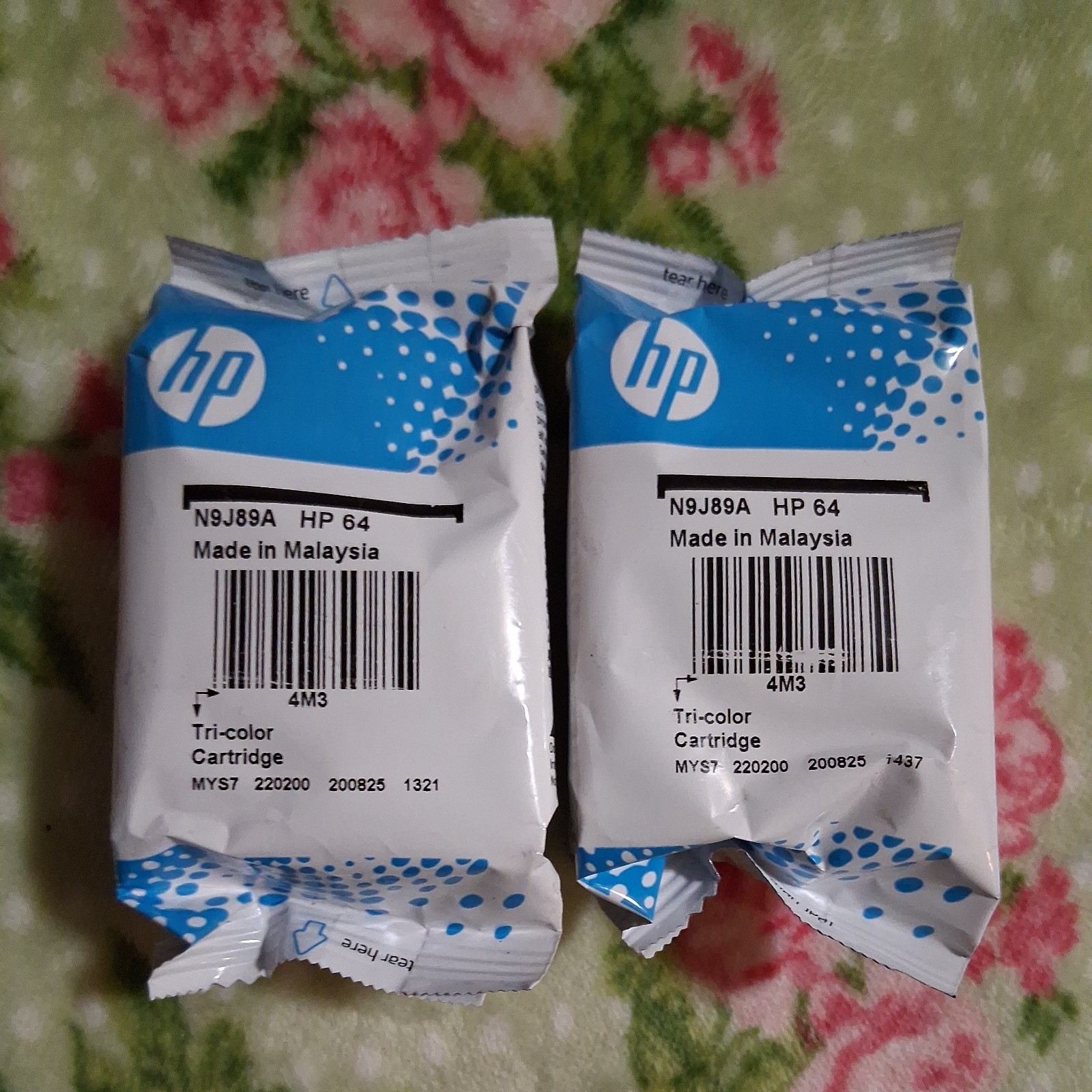 Genuine HP 64 Tri-color Cartridge 2 Pack 4M3 Printer N9J89A Never Opened