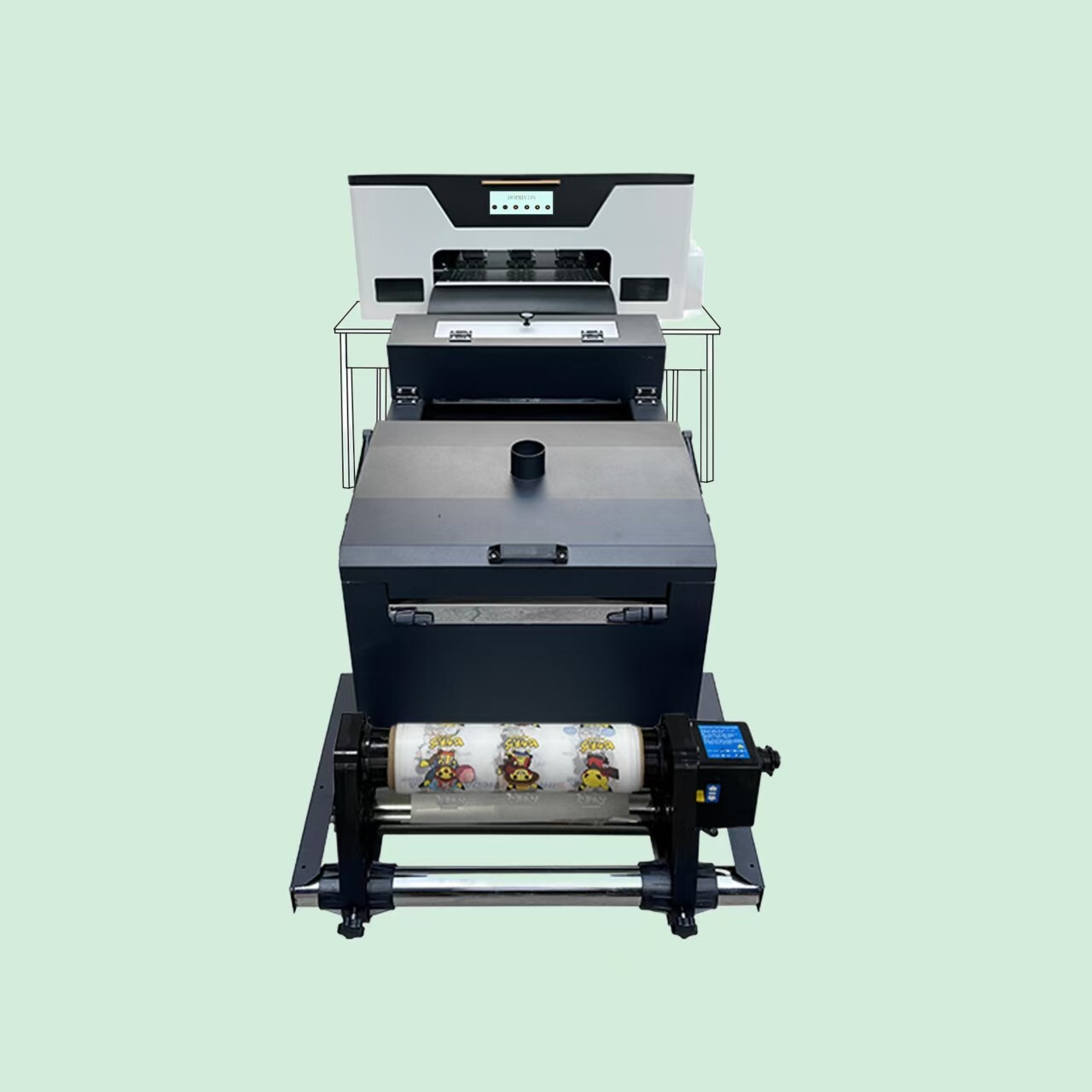 XP600 DTF printer 13 inch, with shaking dryer, used for creating clothes, bags