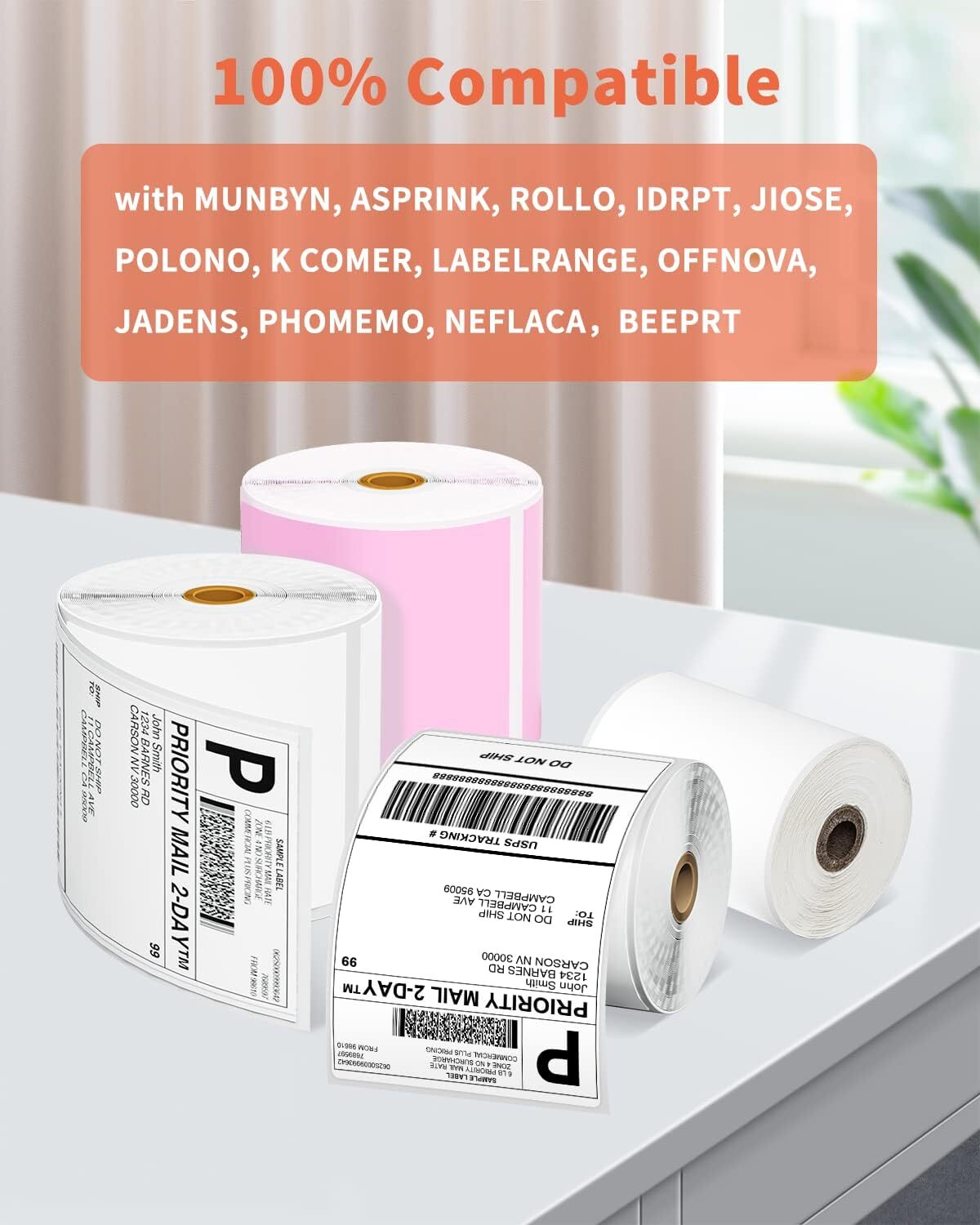 4×6 2×2 3×3 Direct Thermal Shipping Label Self-Adhesive Paper for PM-241BT/D520