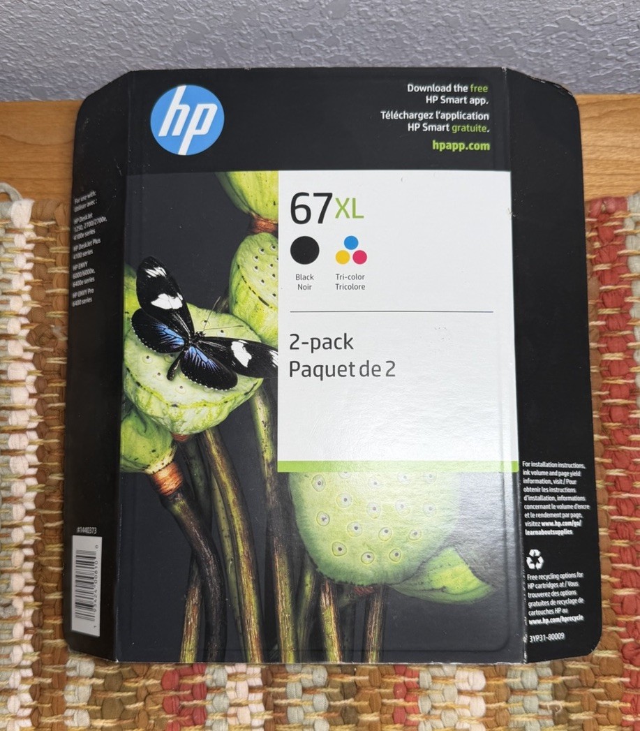 HP 67XL Black 67 Tricolor Ink Set 3YP30AN 3YM57AN 3YM55AN New Sealed Exp 2024