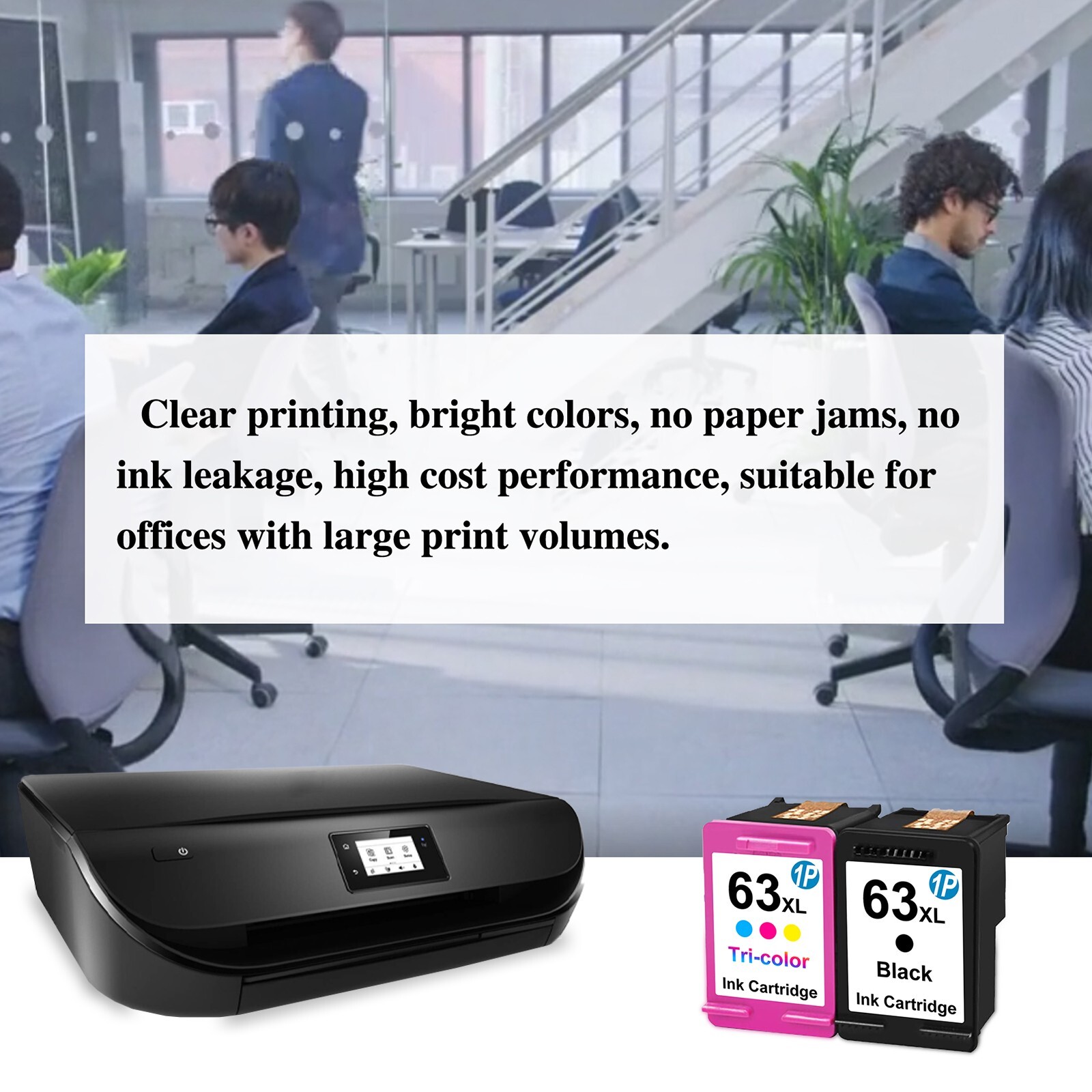 63 XL 63 Ink Cartridge Replacement for HP 63XL Ink Officejet 2130 3830 4650