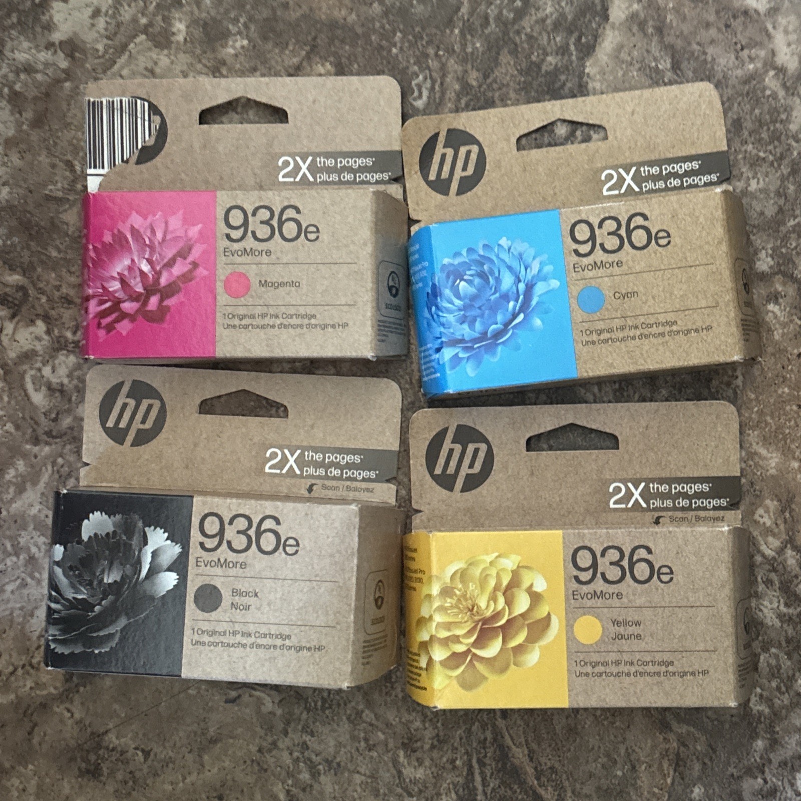 HP 936e Inkjet Cartridges Set Black Cyan Magenta Yellow- 2026