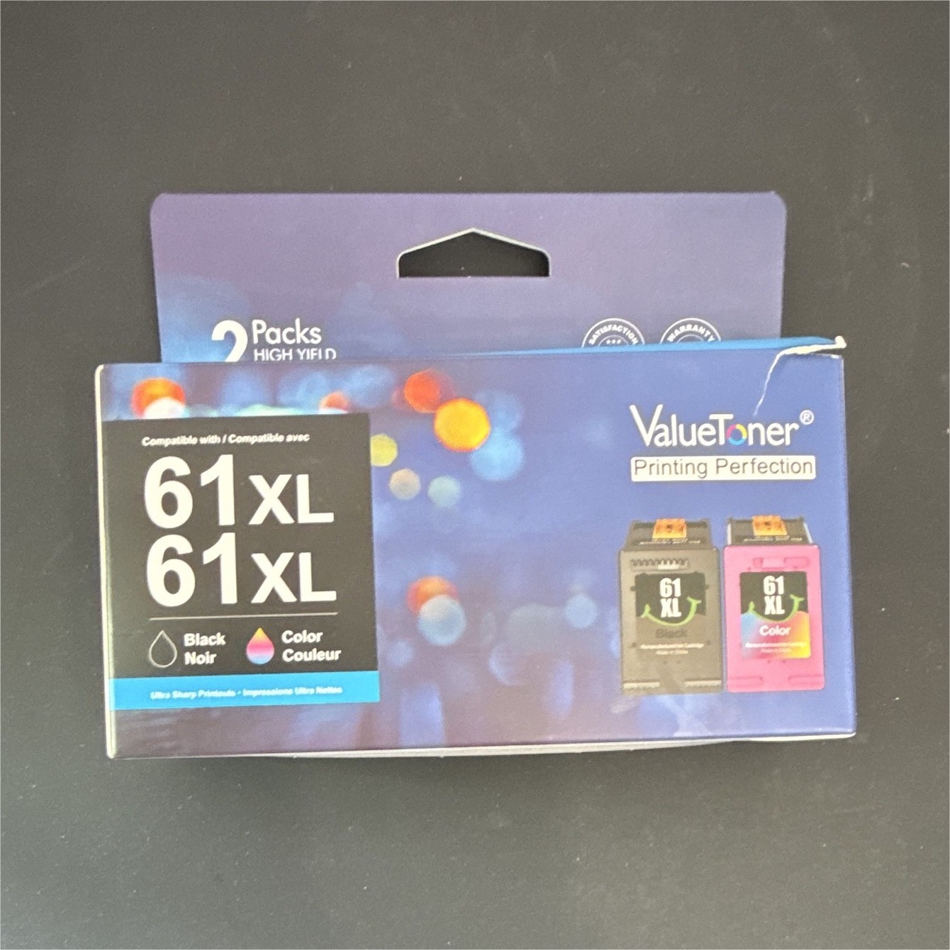 ValueToner 61XL Compatible Inkjet Cartridges for HP, 2-Pack Black/Tri-Color