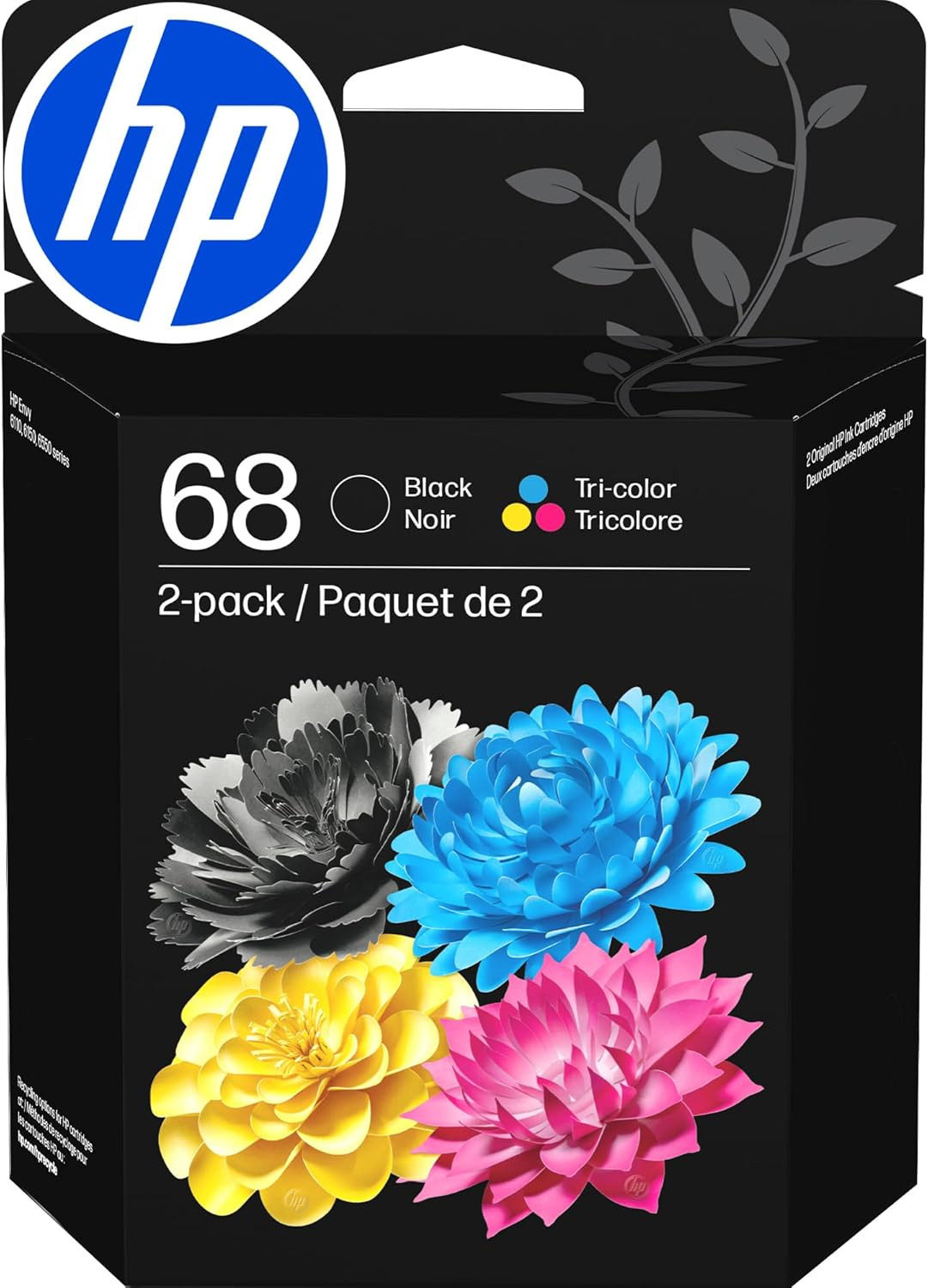 68 Black/Tri-Color Ink Cartridges (2-Pack) | Works Envy 6100E, 6500E Series | El