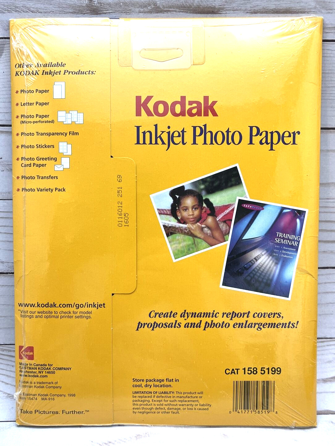 Kodak Inkjet Photo Paper 15 Sheets 8.5″ x 11″ 117lb paper Fast Dry Bright White