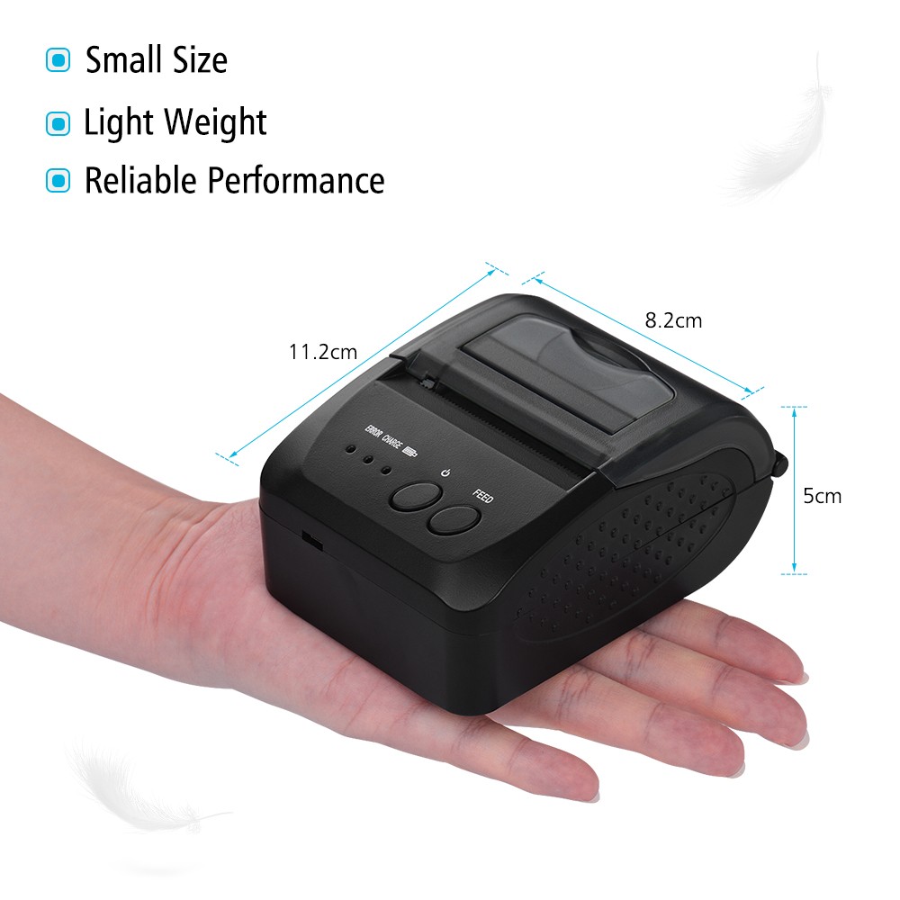 5809DD Portable Mini Thermal Printer 2000mAh BT USB Receipt Printer V3