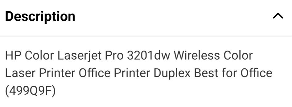 HP Color LaserJet Pro 3201dw Wireless Duplex Color Laser Printer 26ppm 499Q9F