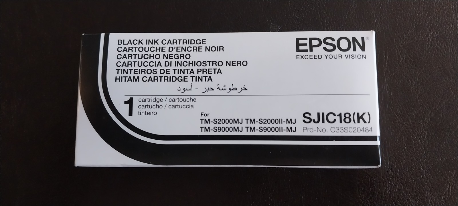 NEW- EPSON SJIC18(K) BLACK INK CARTRIDGE TM-S2000MJ TM-S9000MJ EXP 04/2027