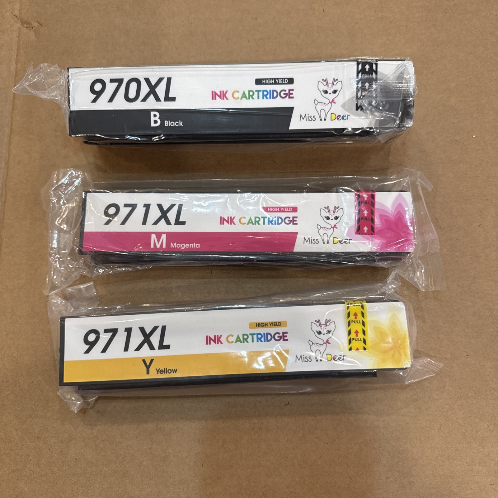 970XL Black Compatible Ink Replacement for HP 970 970 XL & 971XL 3 Colors